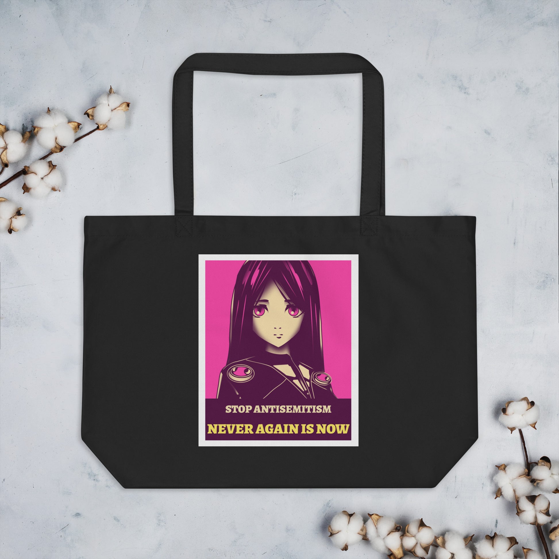 Anime Hero | Antisemitism | Large Organic Tote Bag
