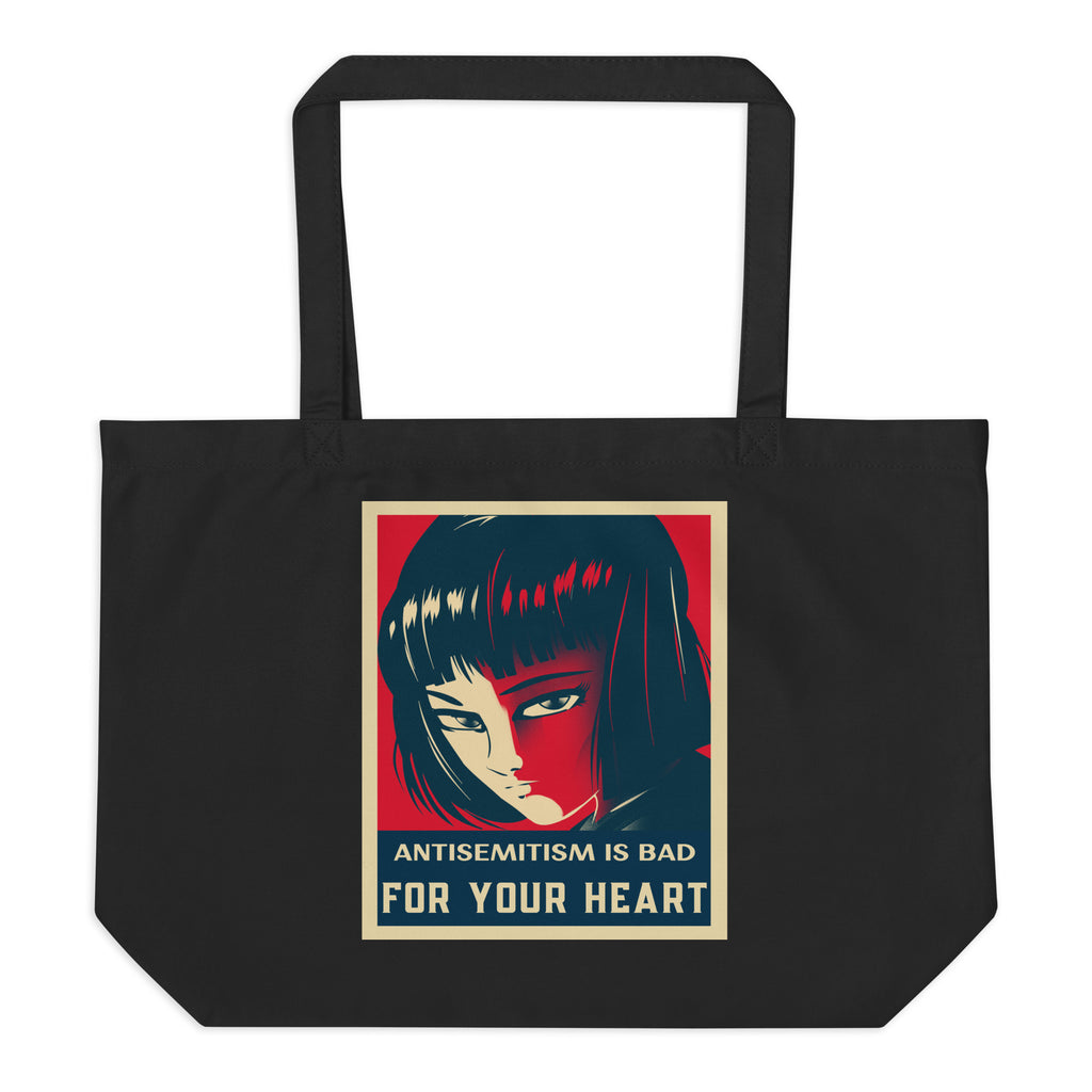 Anime Hero | Antisemitism | Large Organic Tote Bag Jouparty