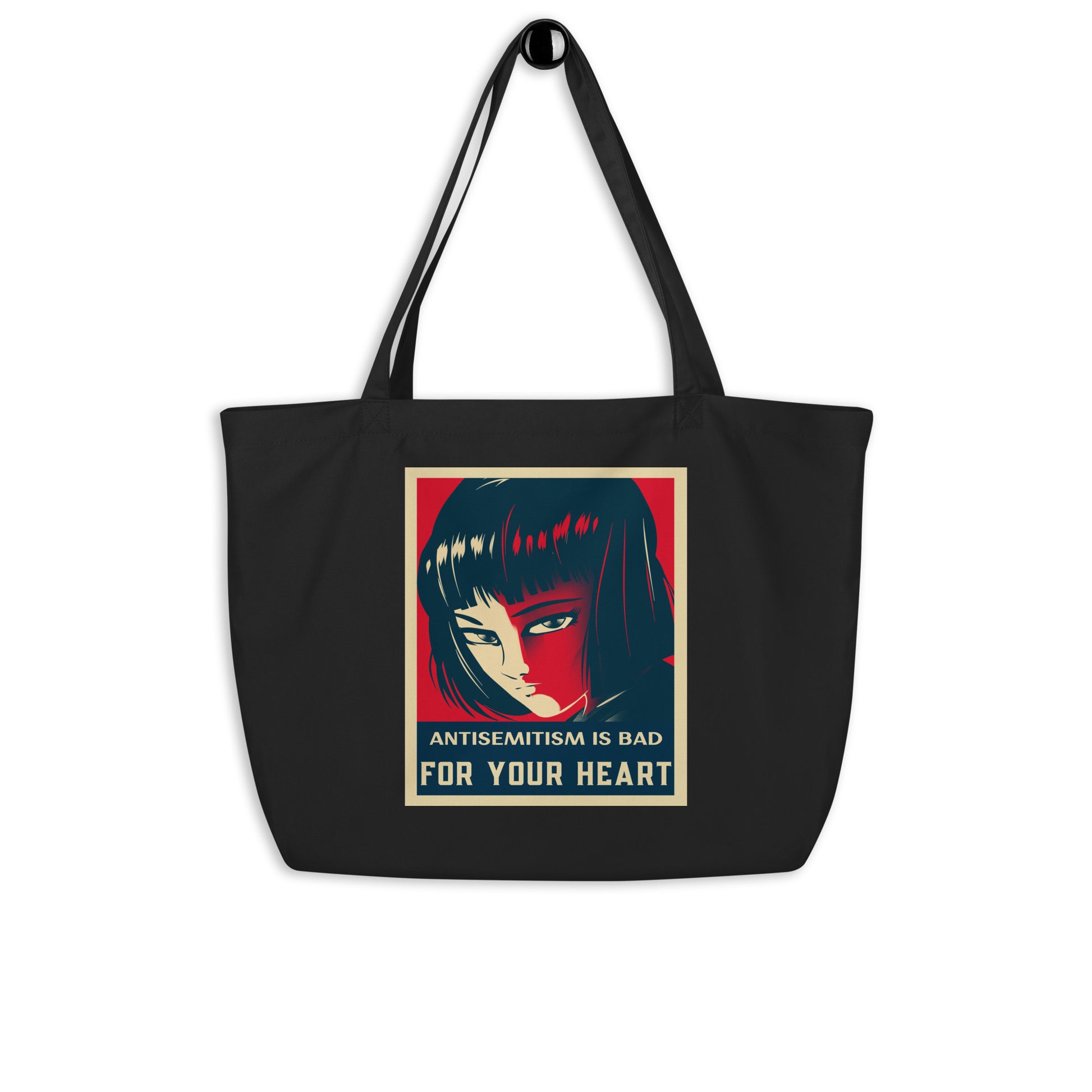 Anime Hero | Antisemitism | Large Organic Tote Bag Jouparty