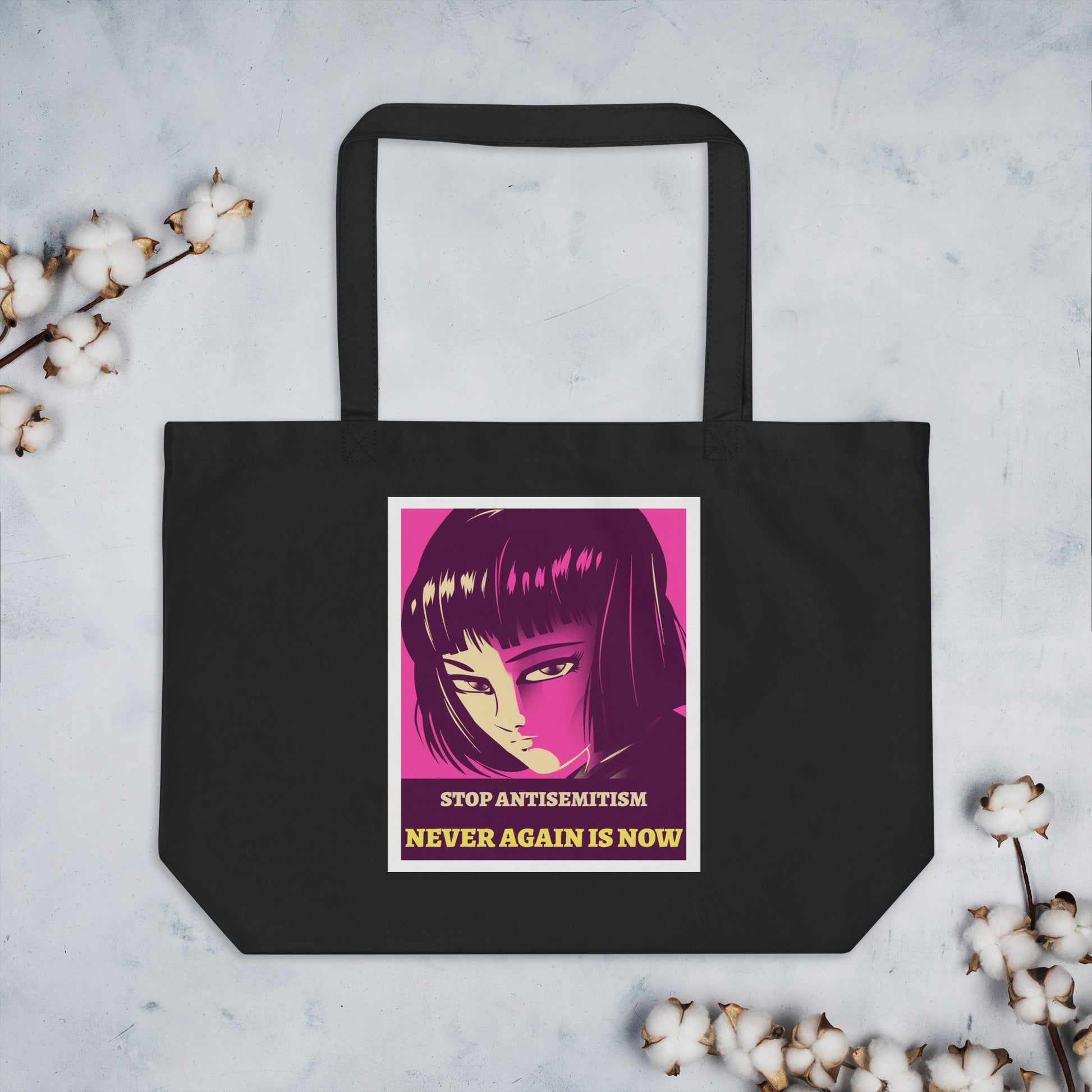 Anime Hero | Antisemitism | Large Organic Tote Bag Jouparty