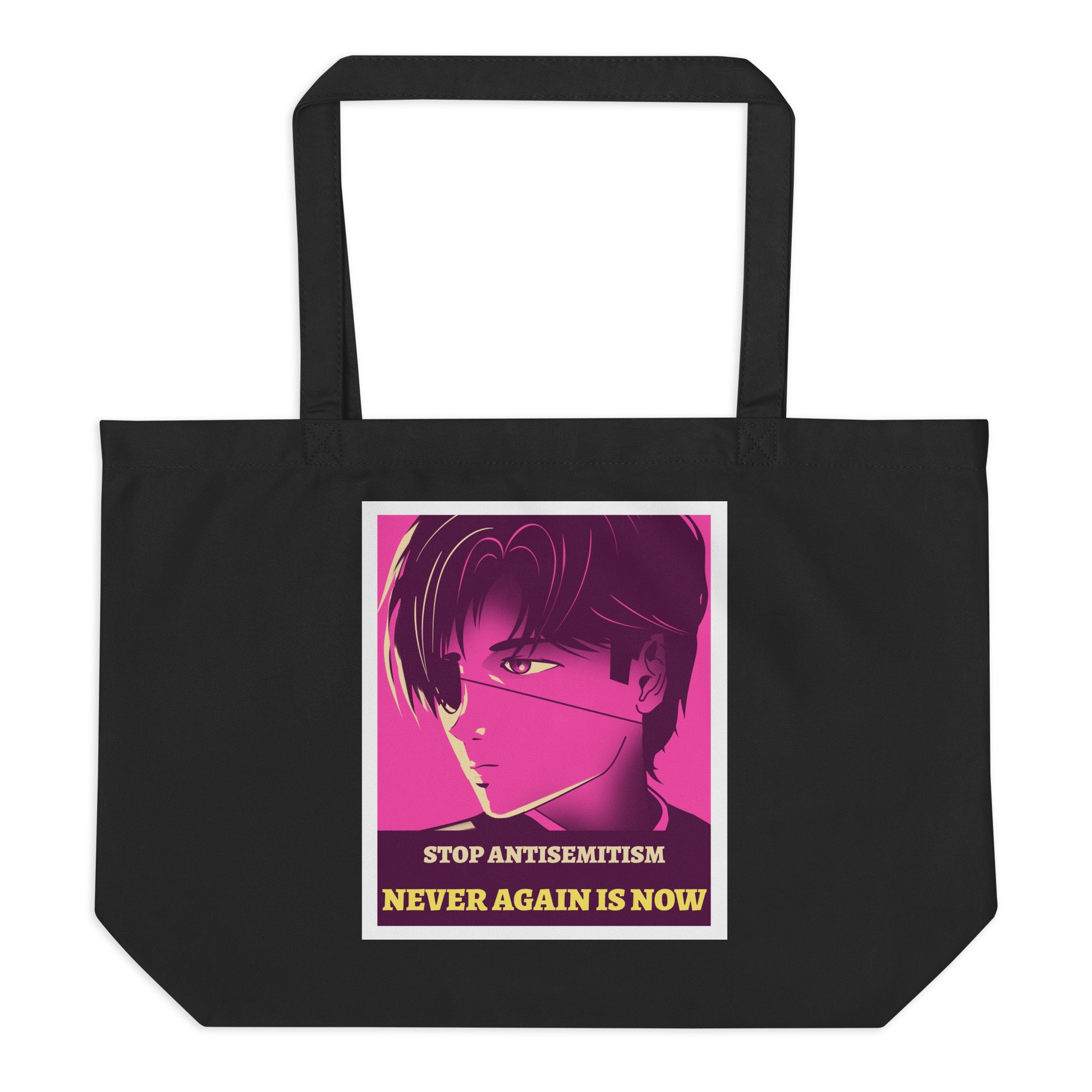 Anime Hero | Antisemitism | Large Organic Tote Bag Jouparty