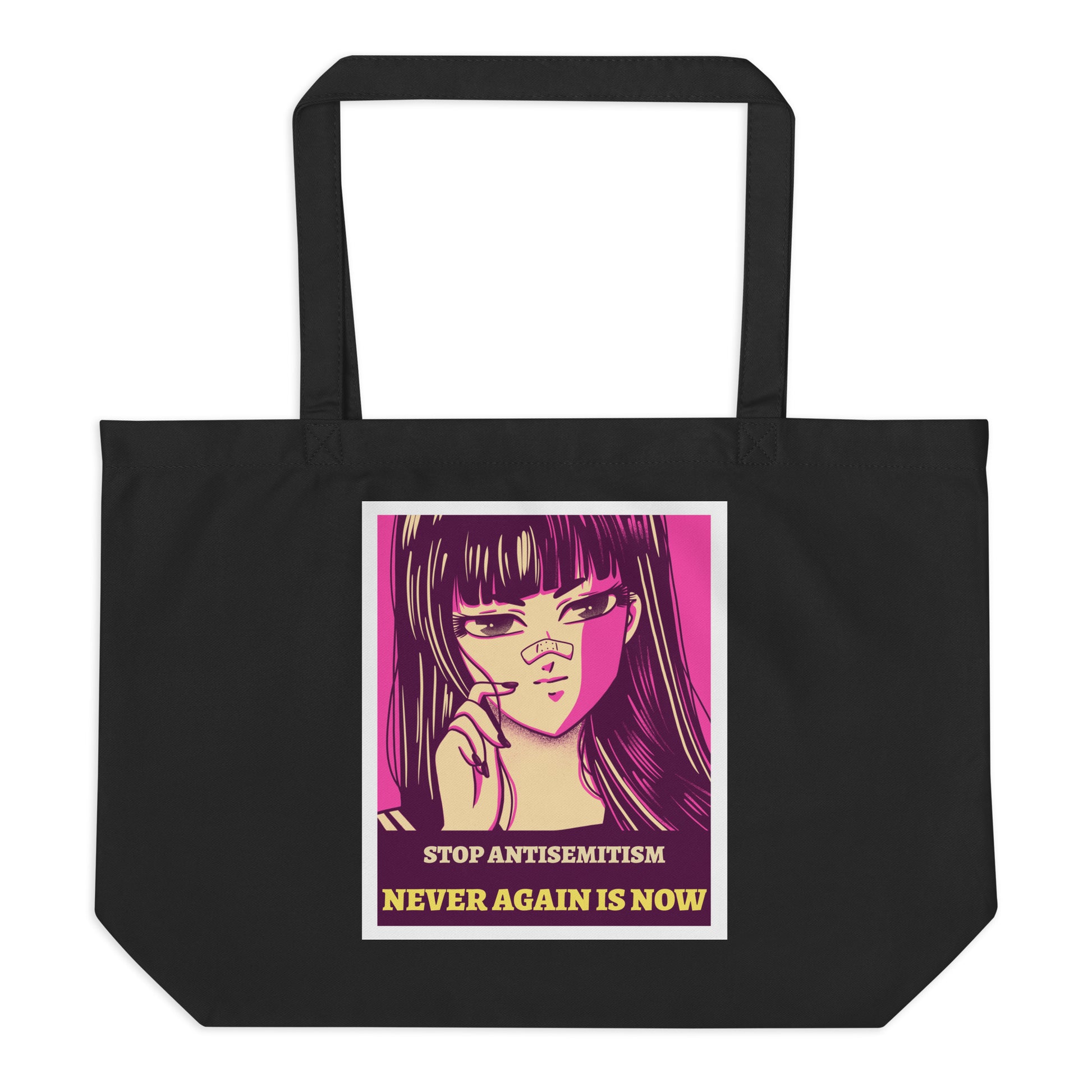 Anime Hero | Antisemitism | Large Organic Tote Bag