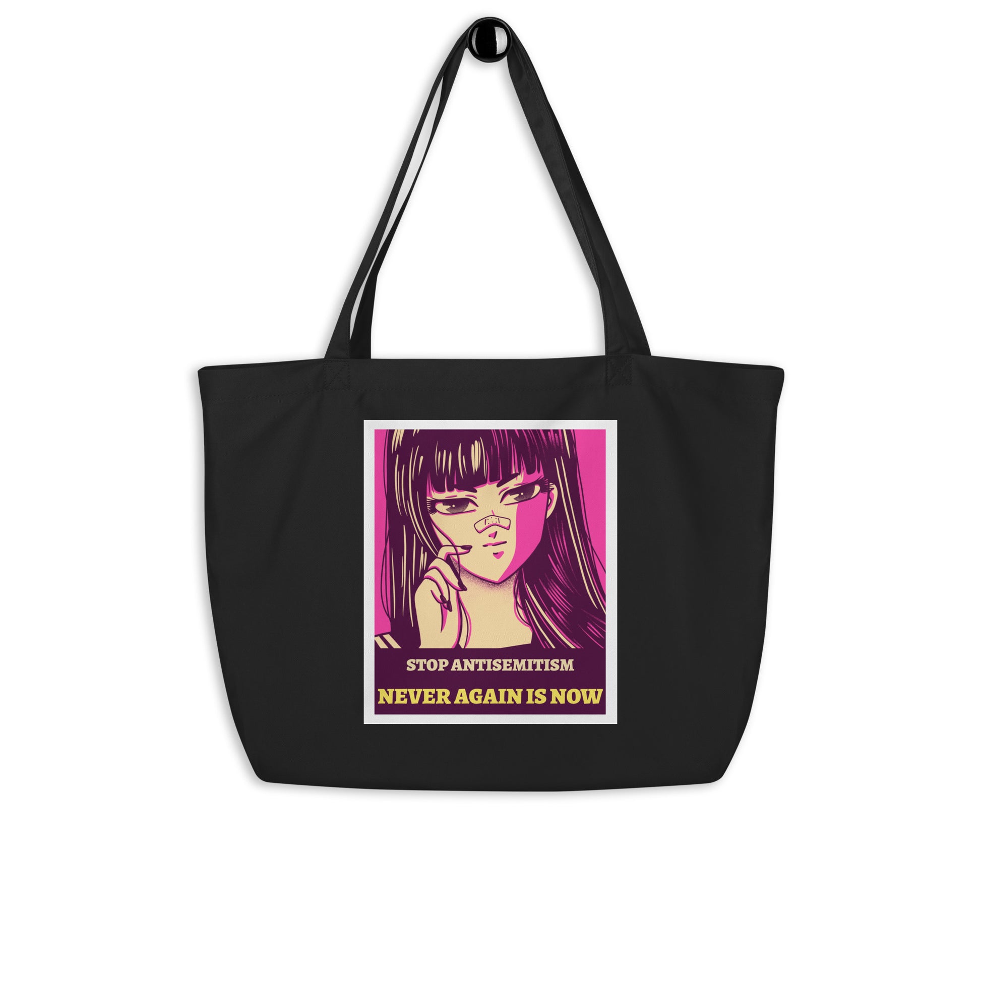 Anime Hero | Antisemitism | Large Organic Tote Bag