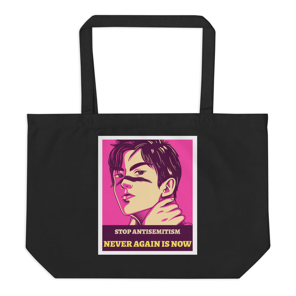 Anime Hero | Antisemitism | Large Organic Tote Bag Jouparty