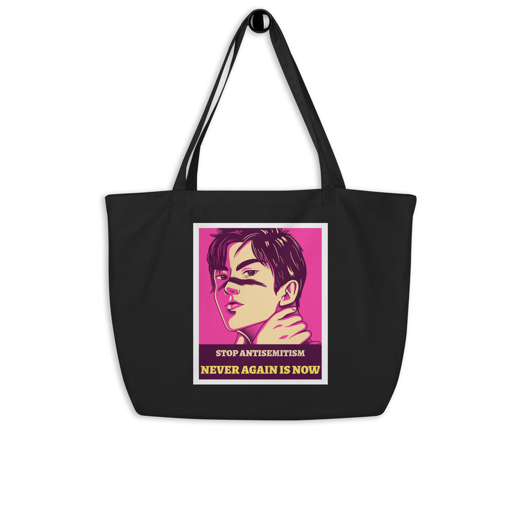 Anime Hero | Antisemitism | Large Organic Tote Bag Jouparty