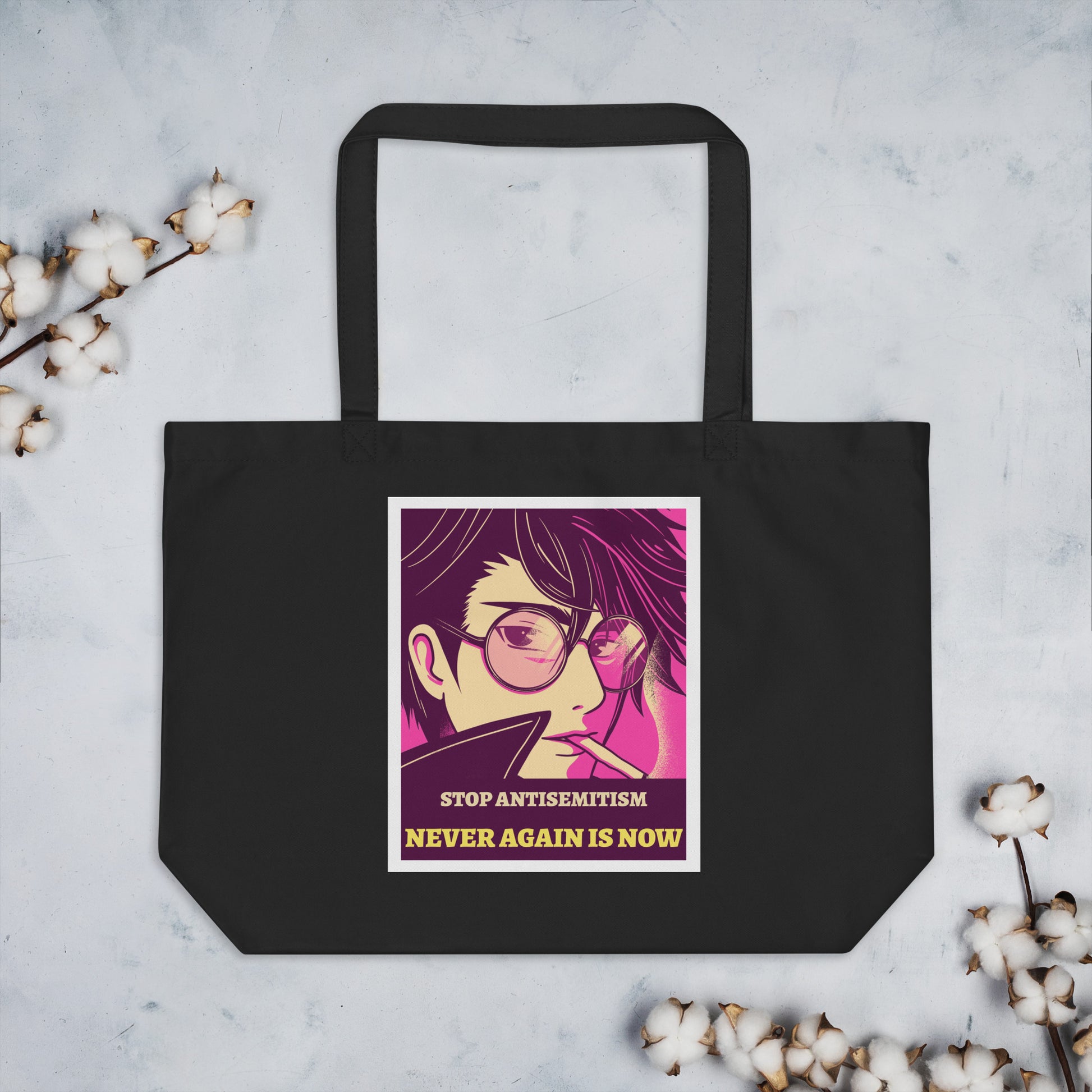 Anime Hero | Antisemitism | Large Organic Tote Bag Jouparty