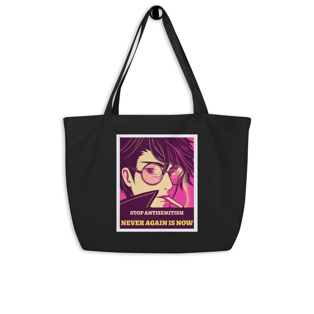 Anime Hero | Antisemitism | Large Organic Tote Bag Jouparty