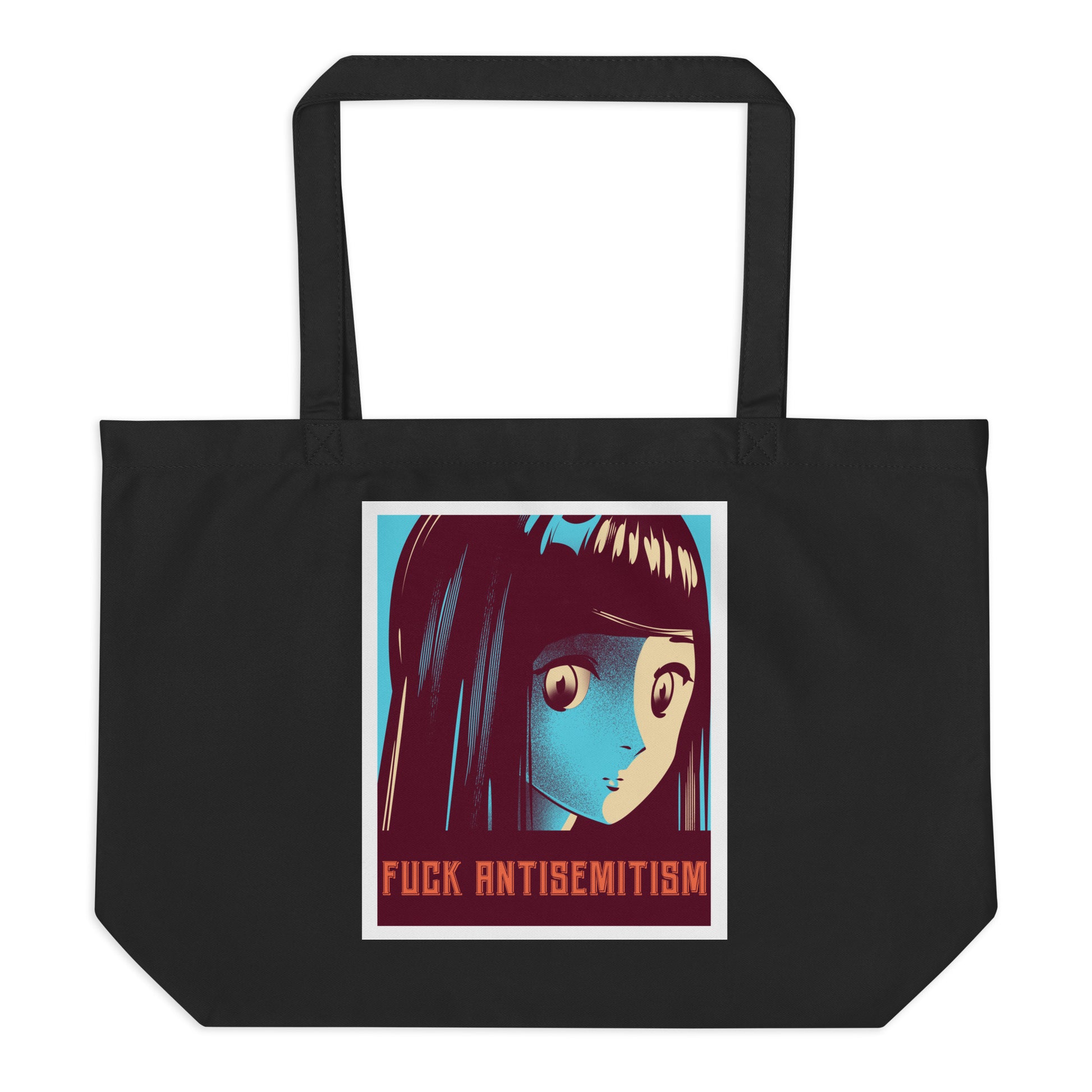 Anime Hero | Antisemitism | Large Organic Tote Bag Jouparty