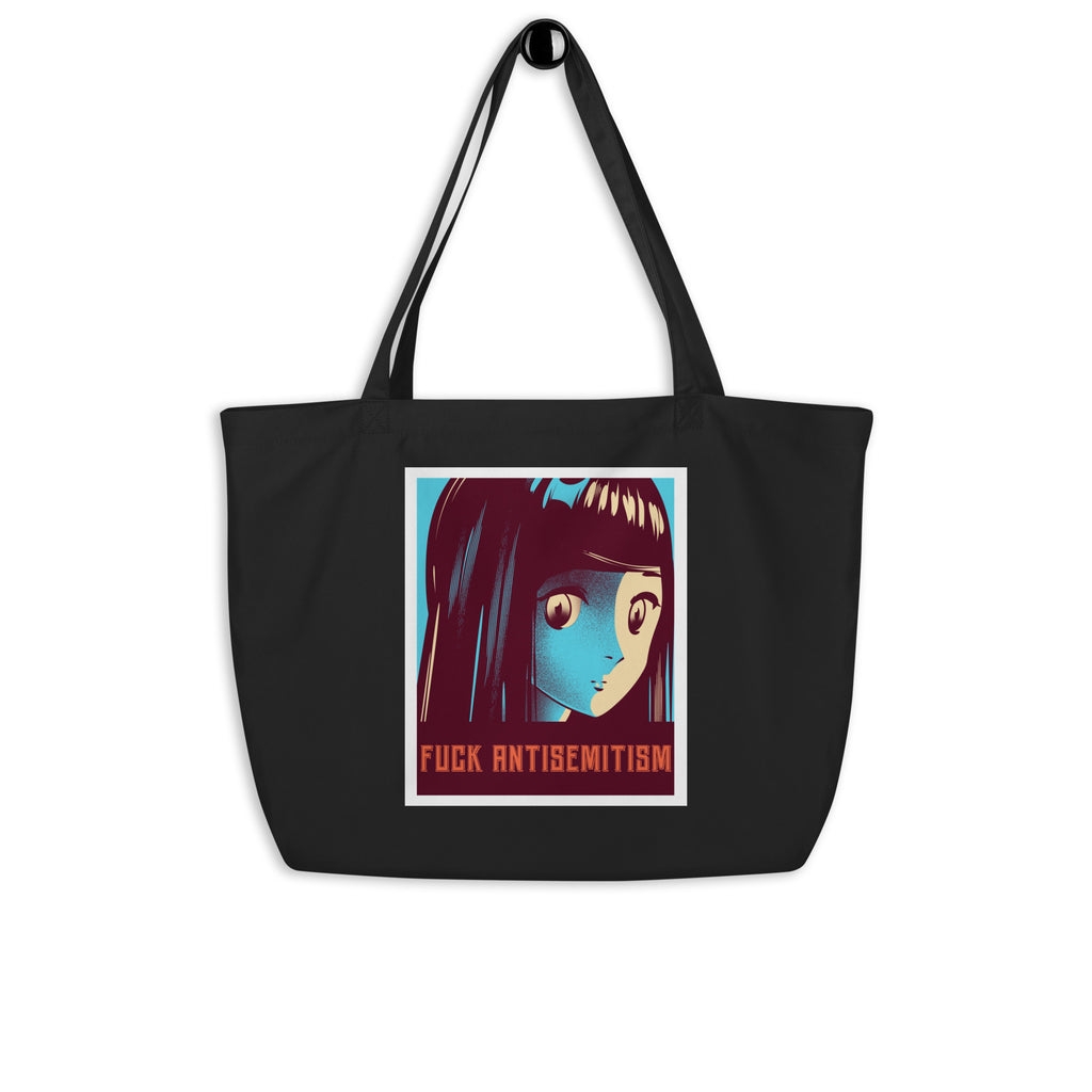 Anime Hero | Antisemitism | Large Organic Tote Bag Jouparty