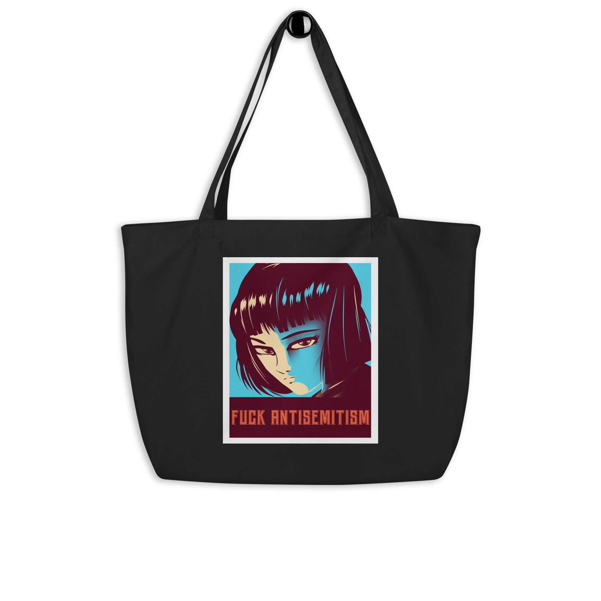 Anime Hero | Antisemitism | Large Organic Tote Bag
