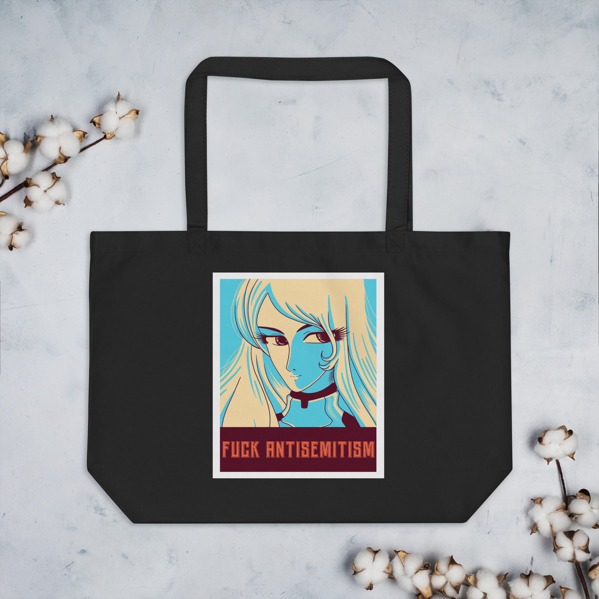 Anime Hero | Antisemitism | Large Organic Tote Bag