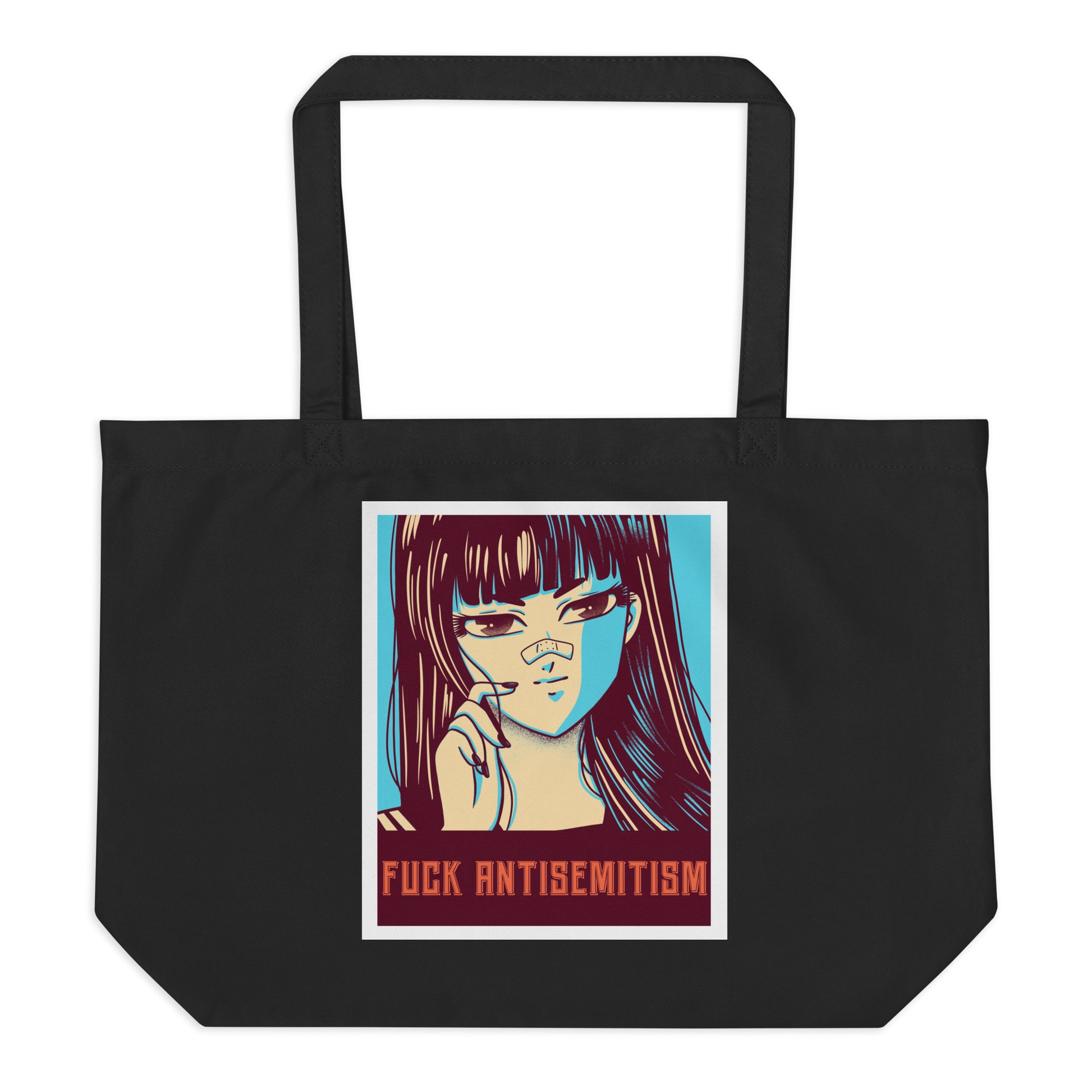 Anime Hero | Antisemitism | Large Organic Tote Bag Jouparty