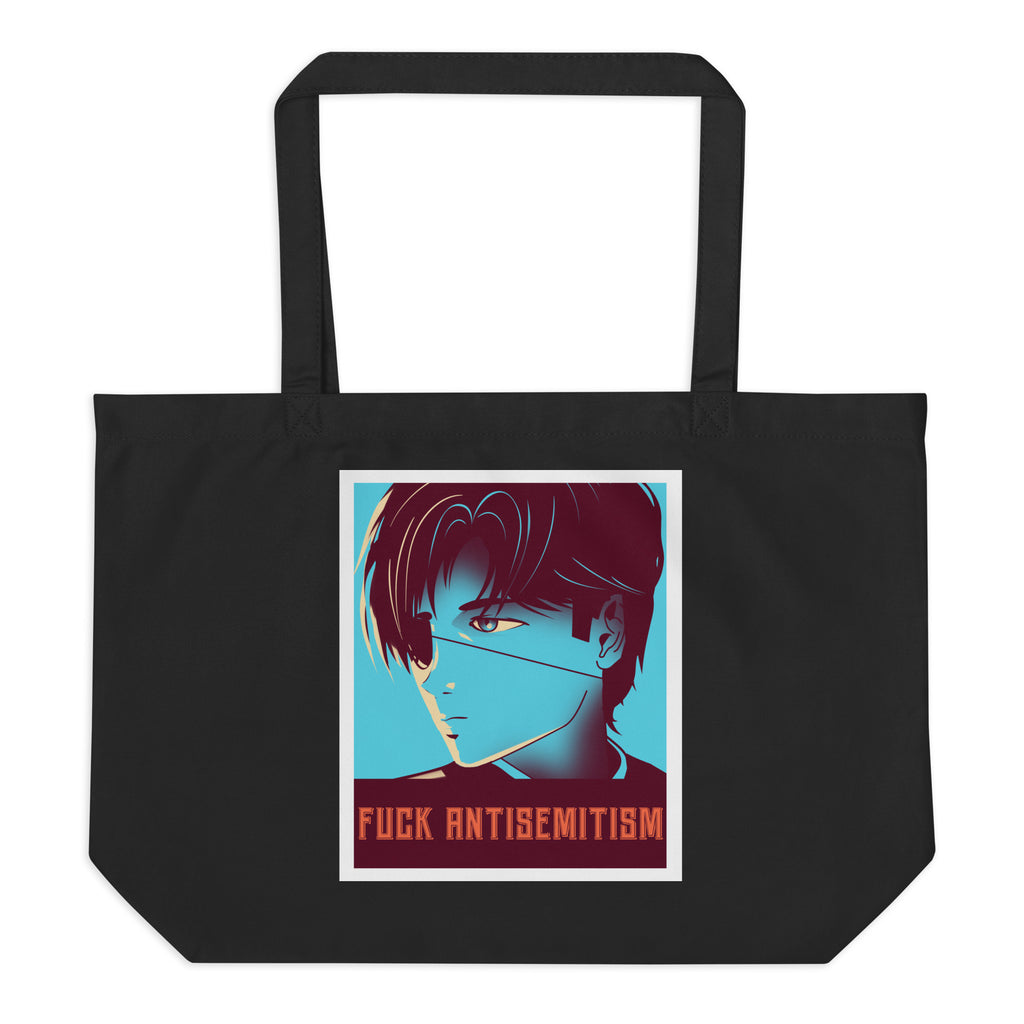Anime Hero | Antisemitism | Large Organic Tote Bag Jouparty
