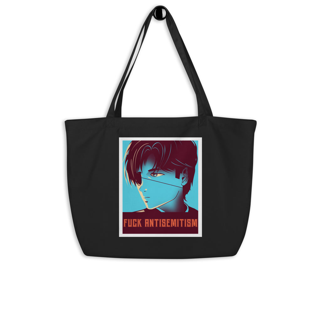 Anime Hero | Antisemitism | Large Organic Tote Bag Jouparty
