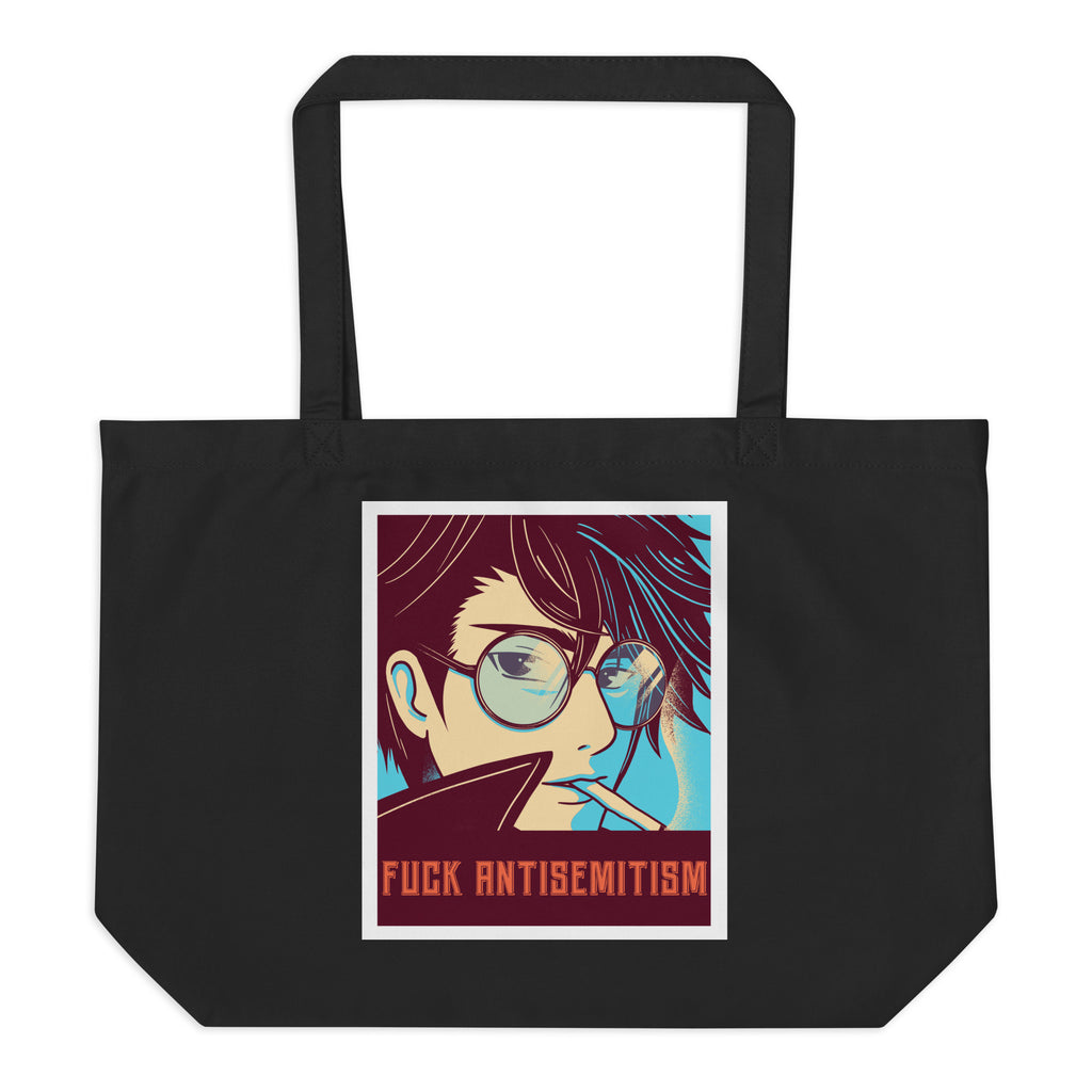 Anime Hero | Antisemitism | Large Organic Tote Bag Jouparty