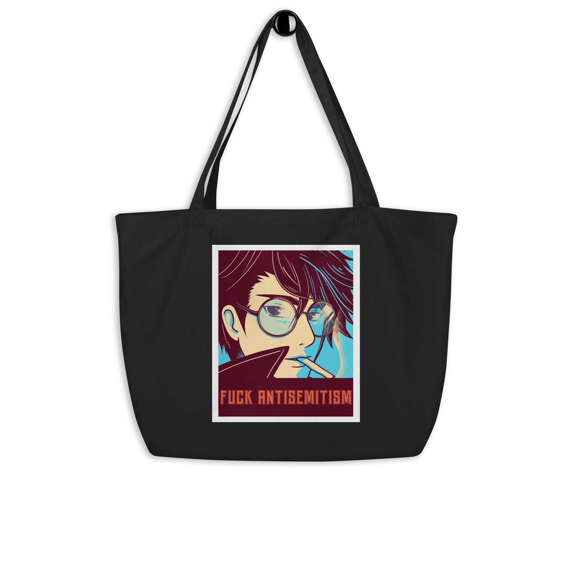 Anime Hero | Antisemitism | Large Organic Tote Bag Jouparty