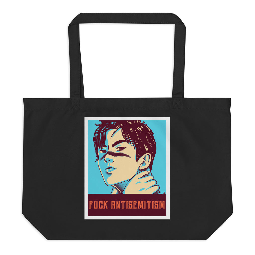 Anime Hero | Antisemitism | Large Organic Tote Bag Jouparty