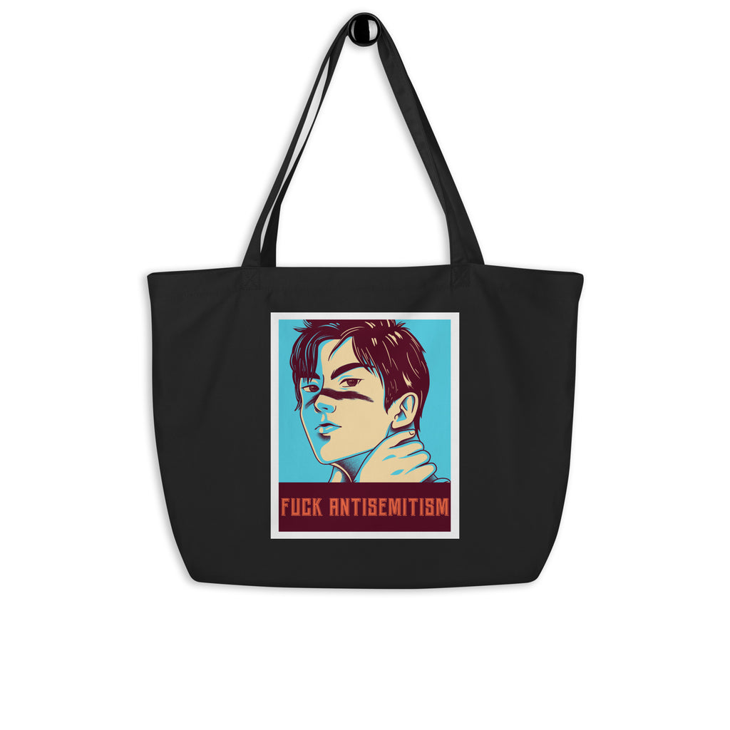 Anime Hero | Antisemitism | Large Organic Tote Bag Jouparty