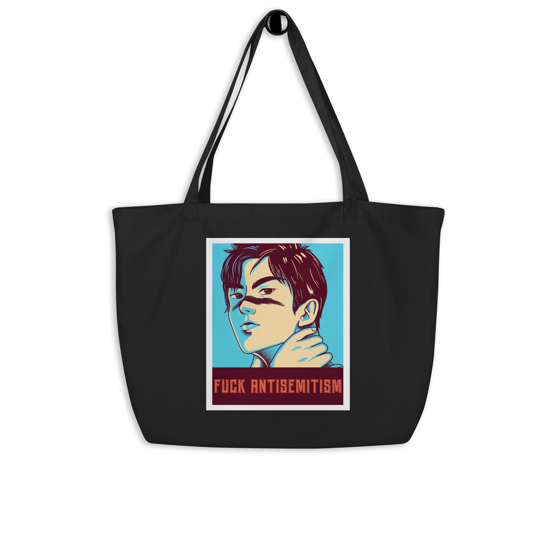 Anime Hero | Antisemitism | Large Organic Tote Bag Jouparty