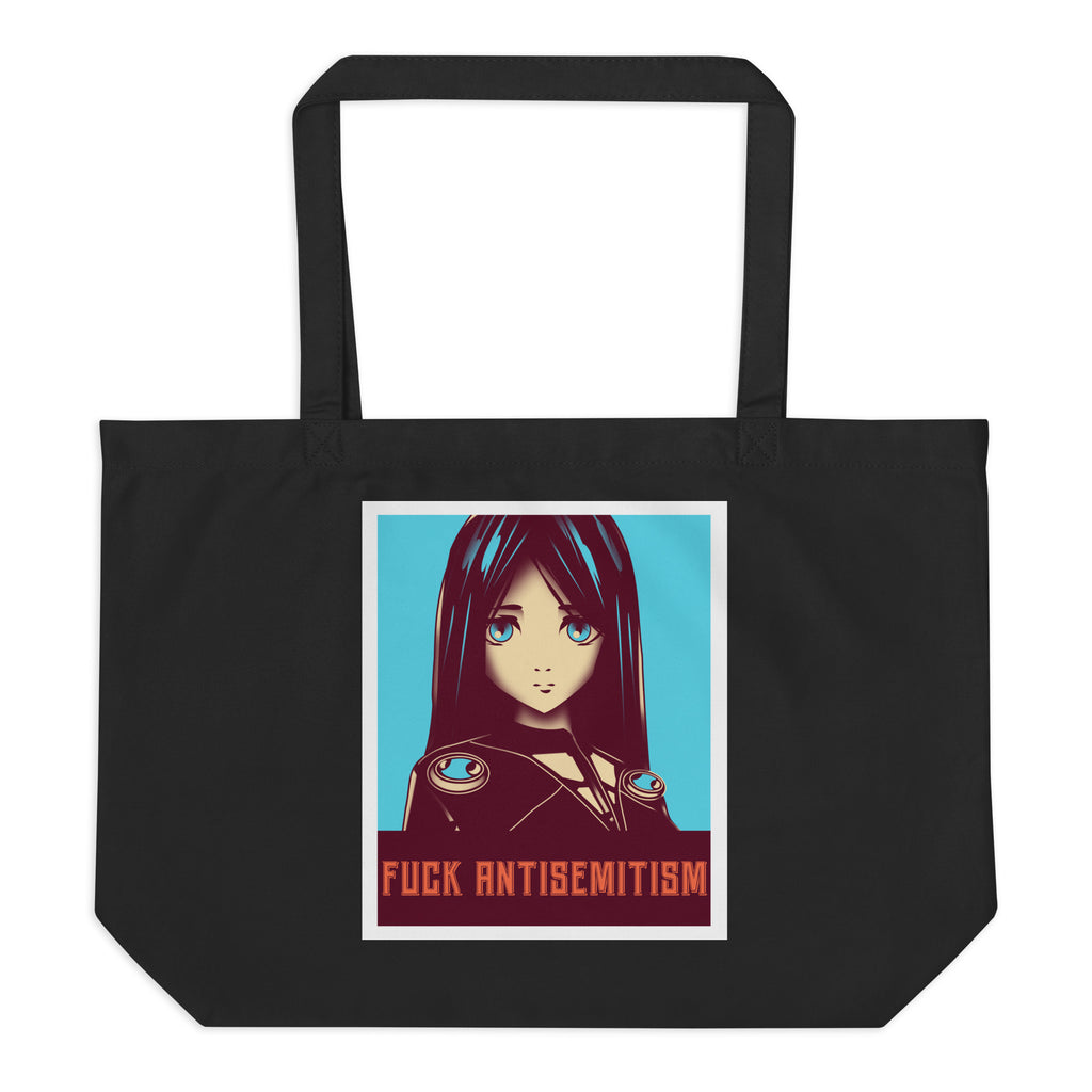 Anime Hero | Antisemitism | Large Organic Tote Bag Jouparty
