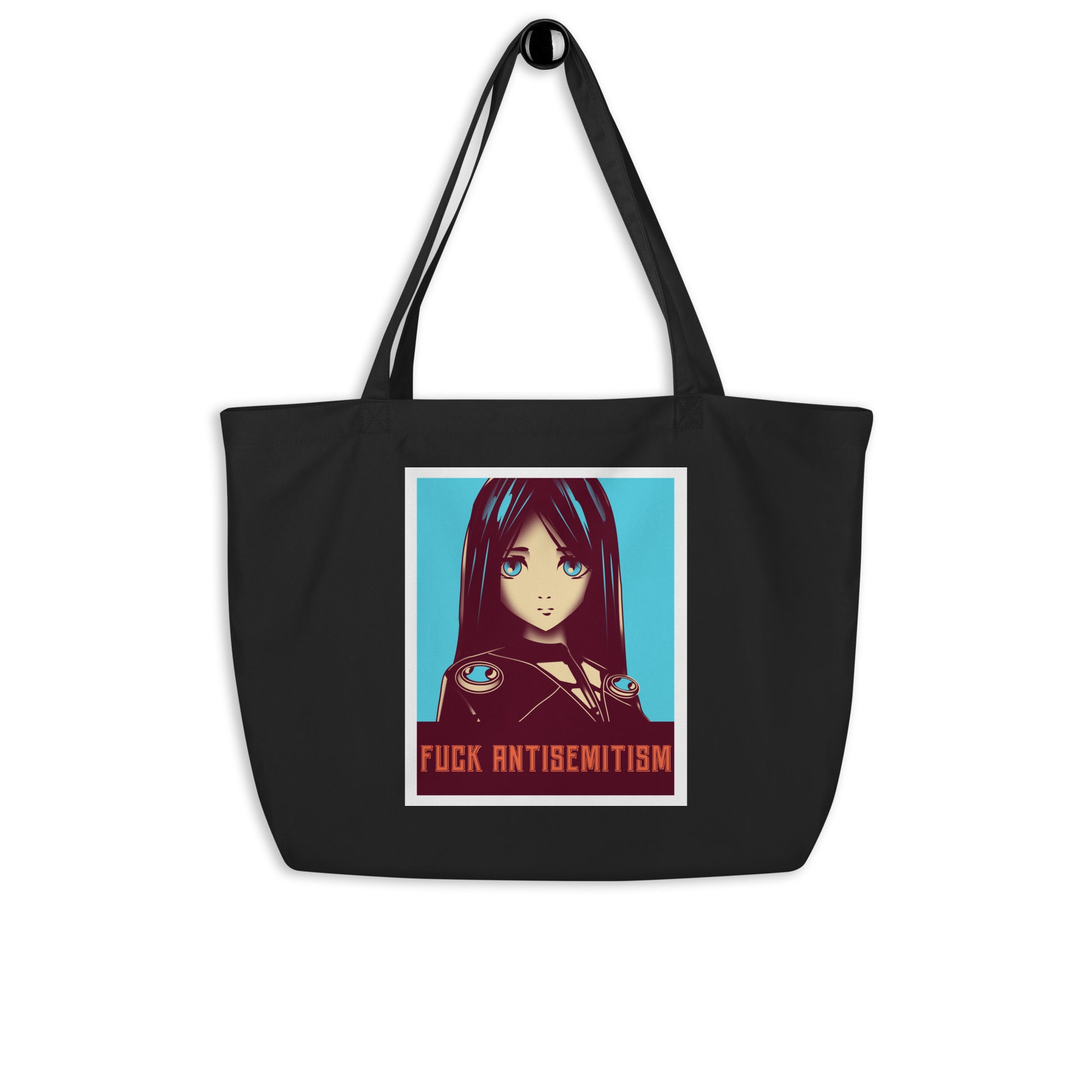 Anime Hero | Antisemitism | Large Organic Tote Bag Jouparty