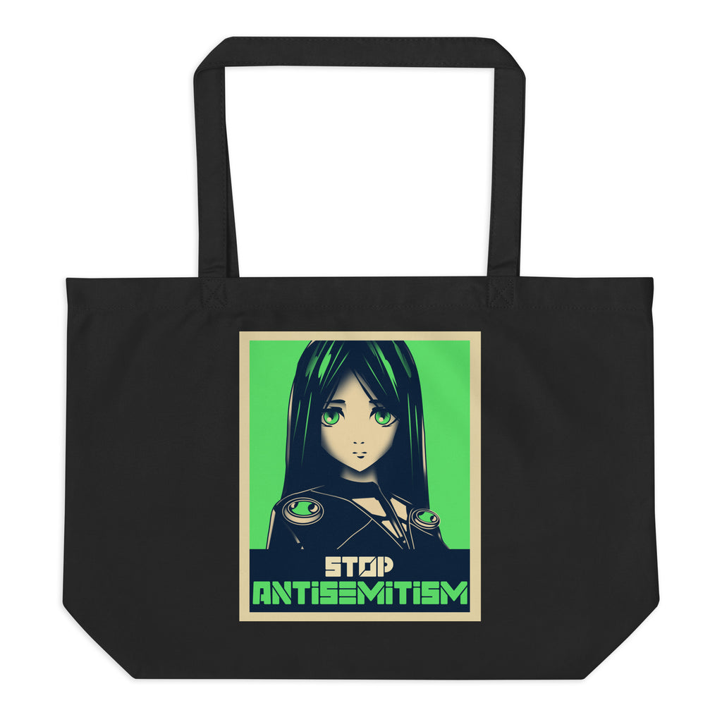 Anime Hero | Antisemitism | Large Organic Tote Bag Jouparty