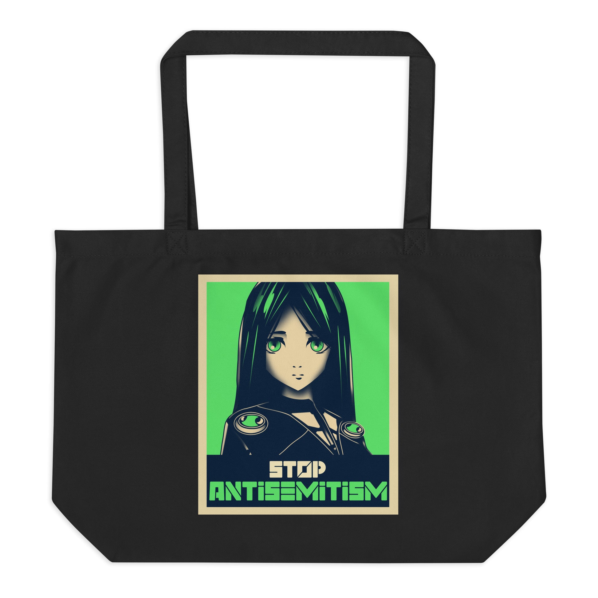 Anime Hero | Antisemitism | Large Organic Tote Bag Jouparty
