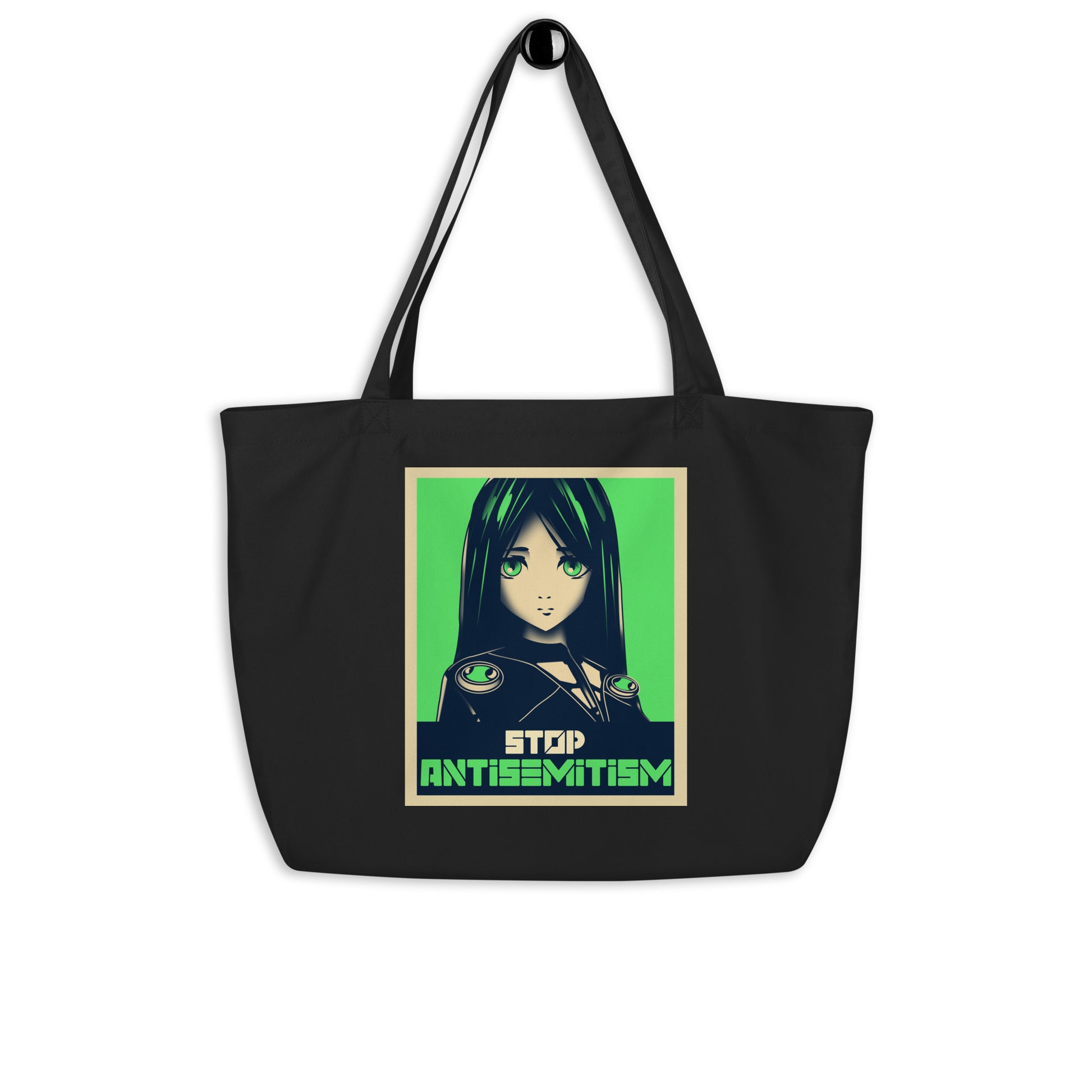 Anime Hero | Antisemitism | Large Organic Tote Bag Jouparty