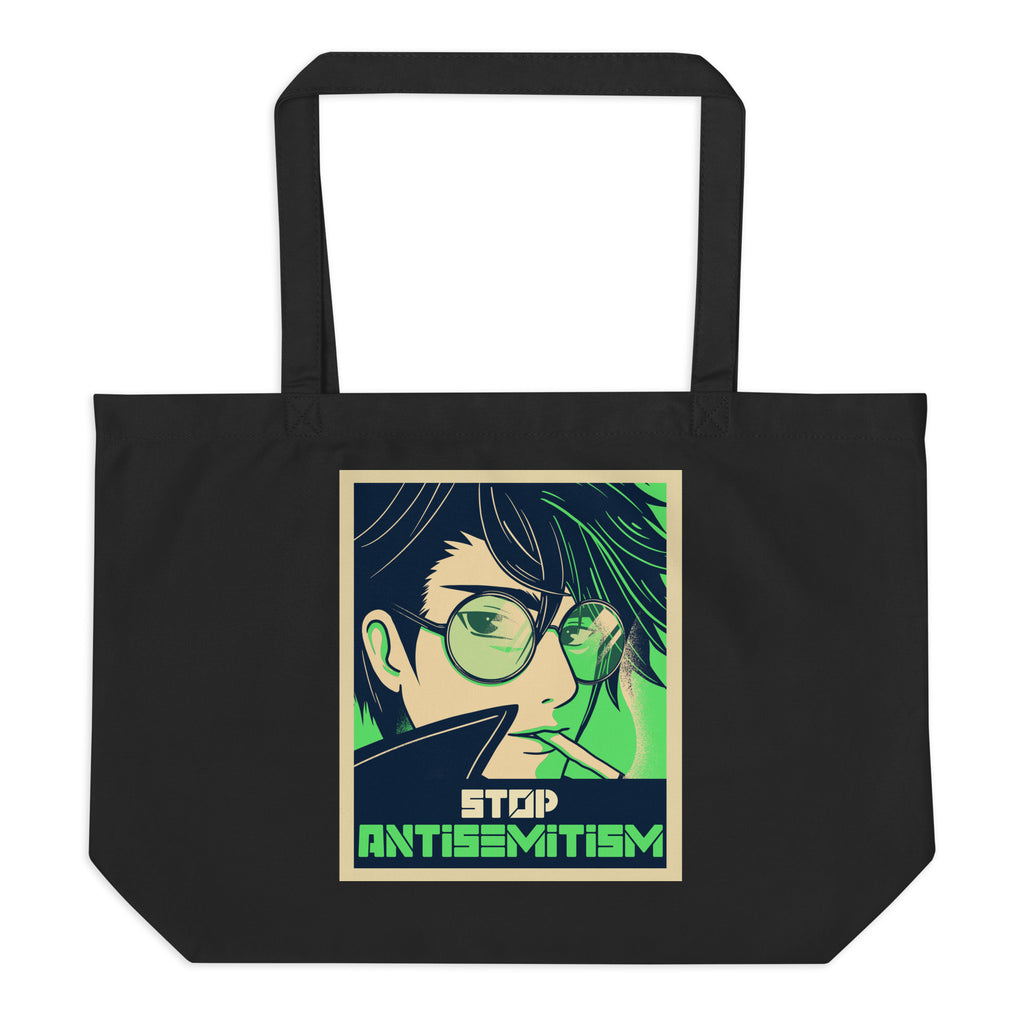 Anime Hero | Antisemitism | Large Organic Tote Bag