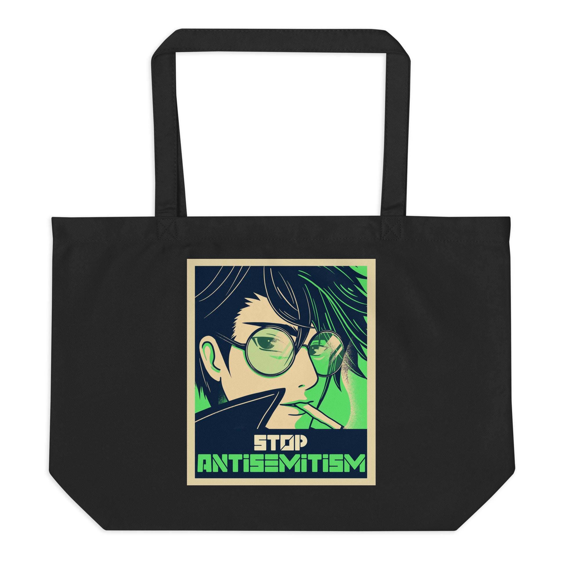 Anime Hero | Antisemitism | Large Organic Tote Bag