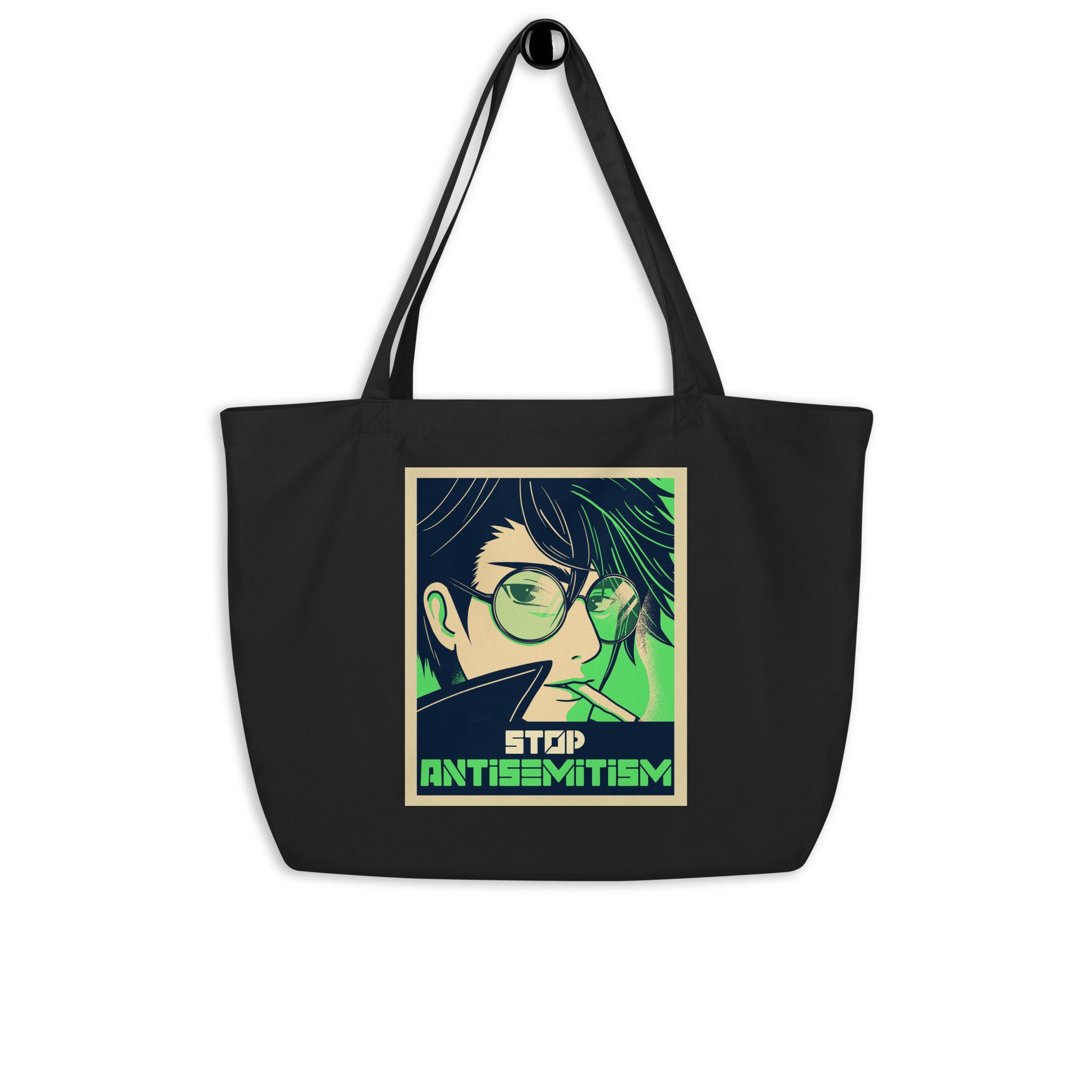 Anime Hero | Antisemitism | Large Organic Tote Bag