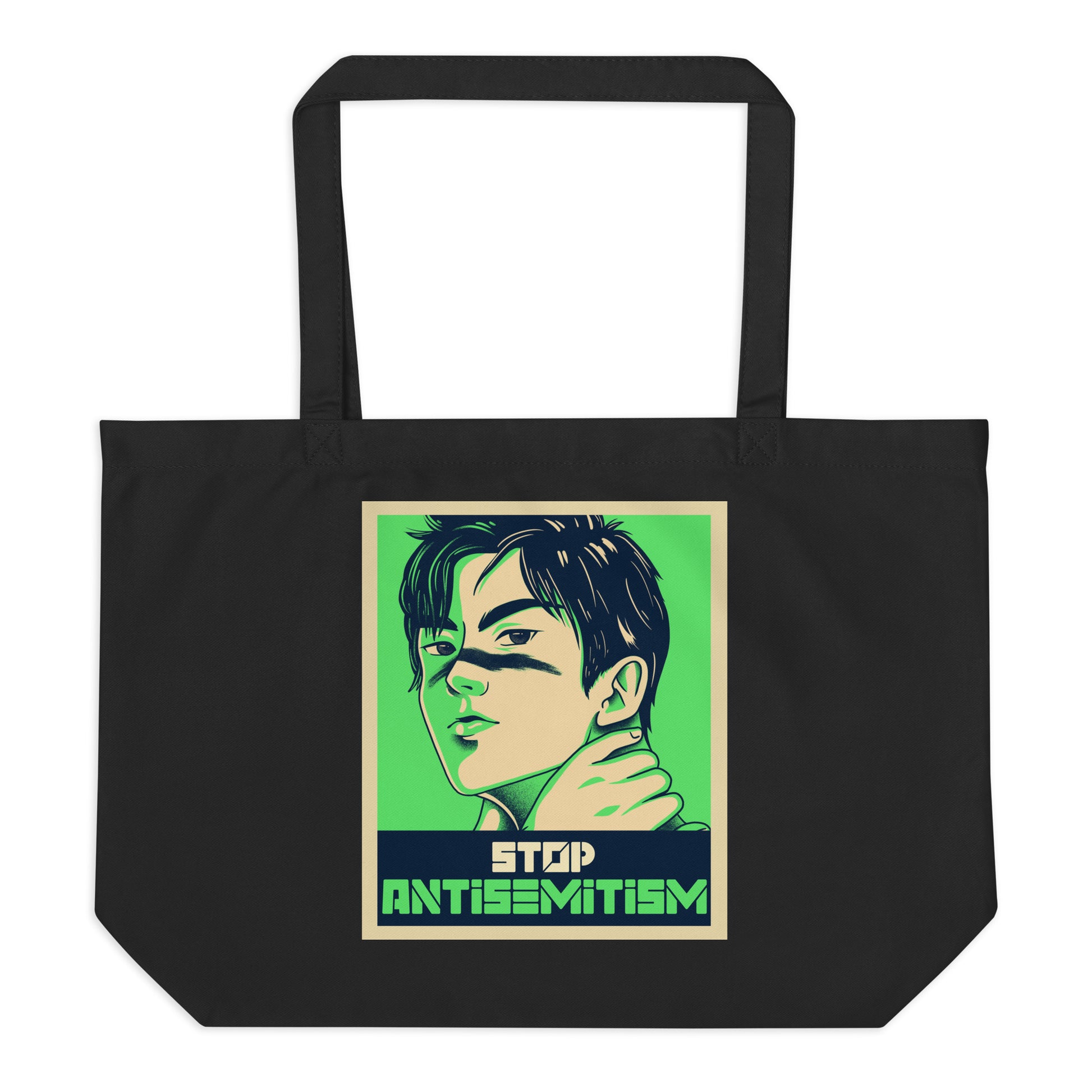 Anime Hero | Antisemitism | Large Organic Tote Bag Jouparty