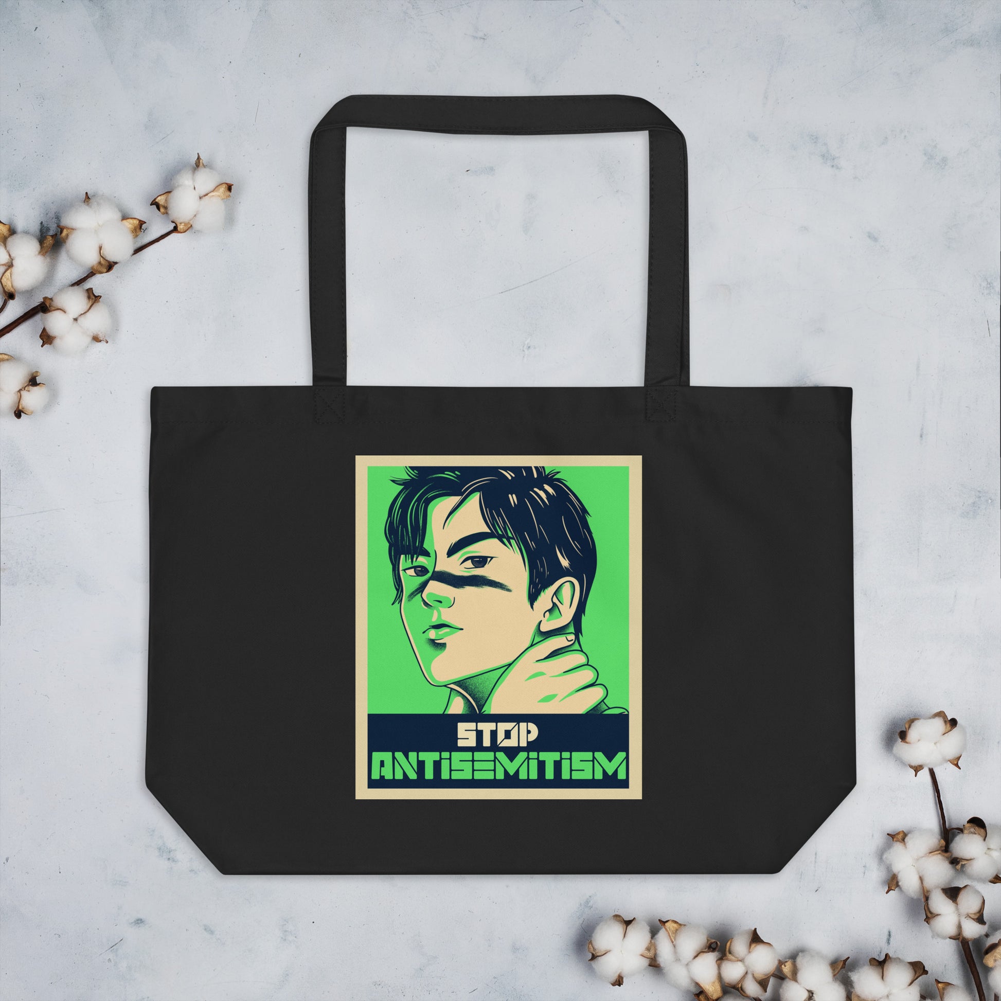 Anime Hero | Antisemitism | Large Organic Tote Bag Jouparty