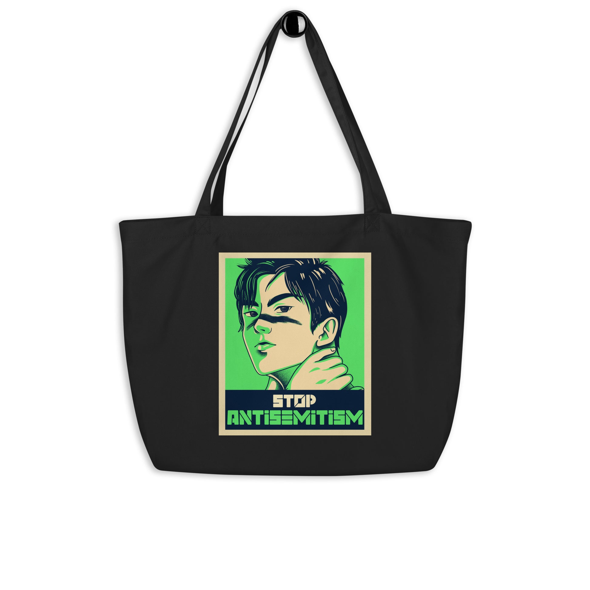 Anime Hero | Antisemitism | Large Organic Tote Bag Jouparty