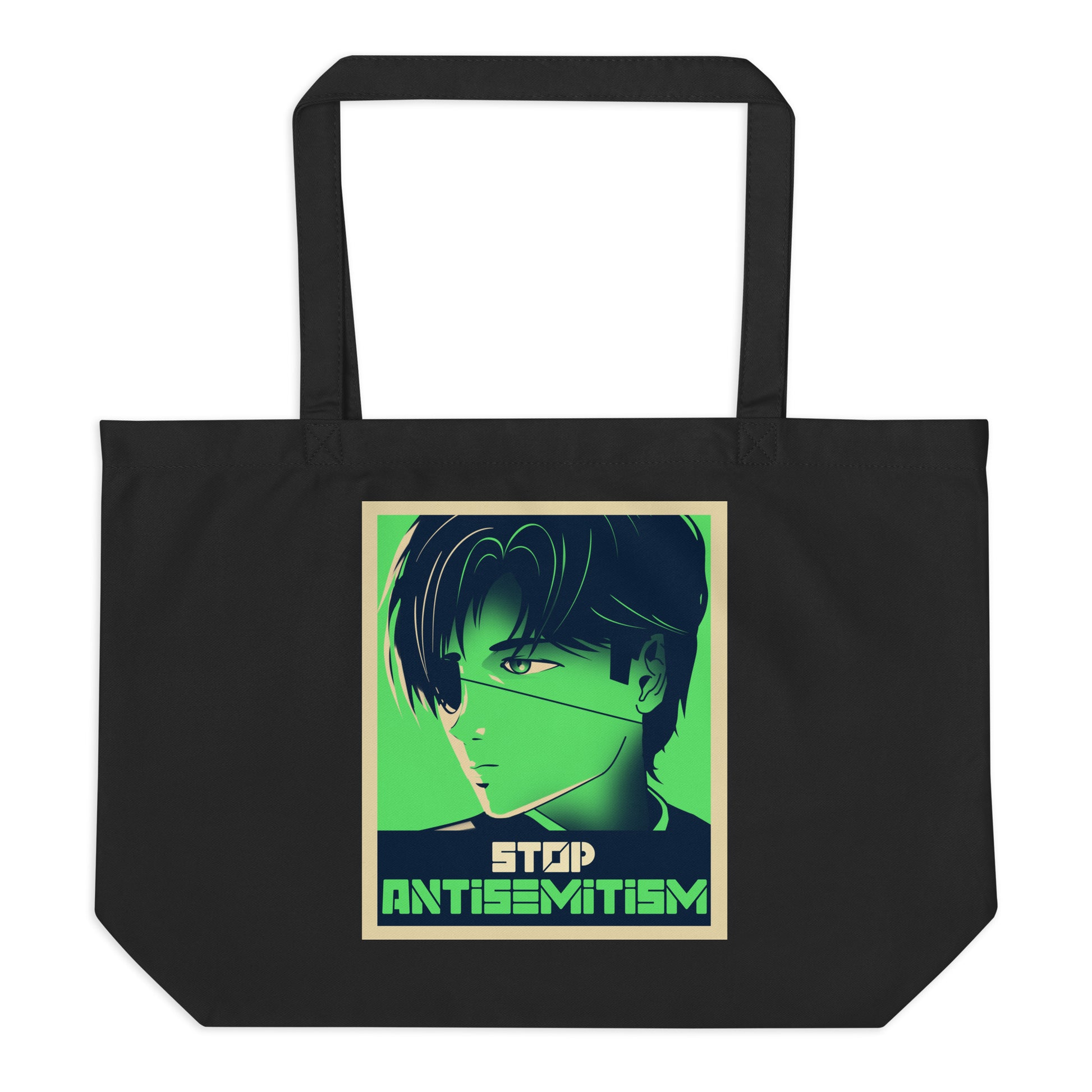 Anime Hero | Antisemitism | Large Organic Tote Bag
