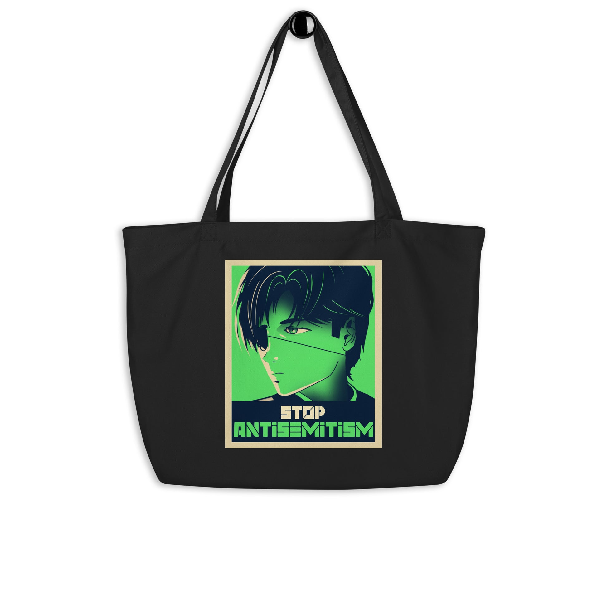 Anime Hero | Antisemitism | Large Organic Tote Bag