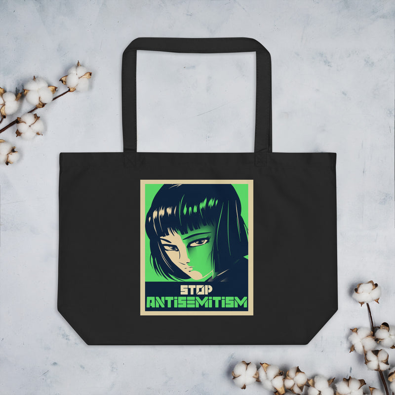 Anime Hero | Antisemitism | Large Organic Tote Bag