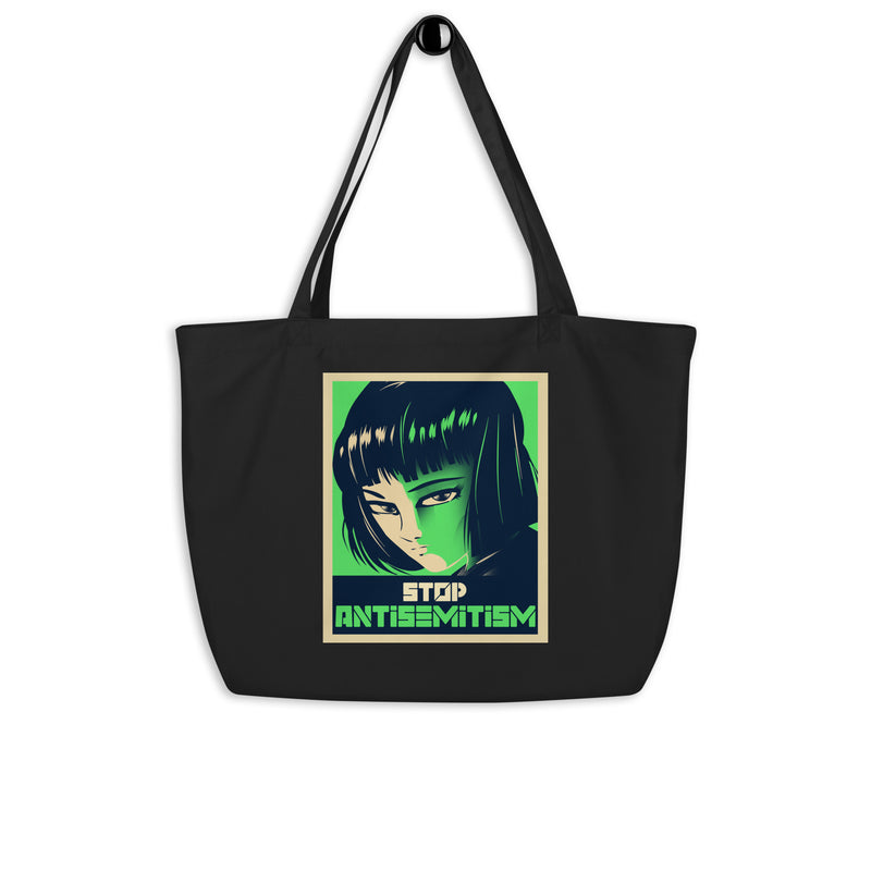 Anime Hero | Antisemitism | Large Organic Tote Bag