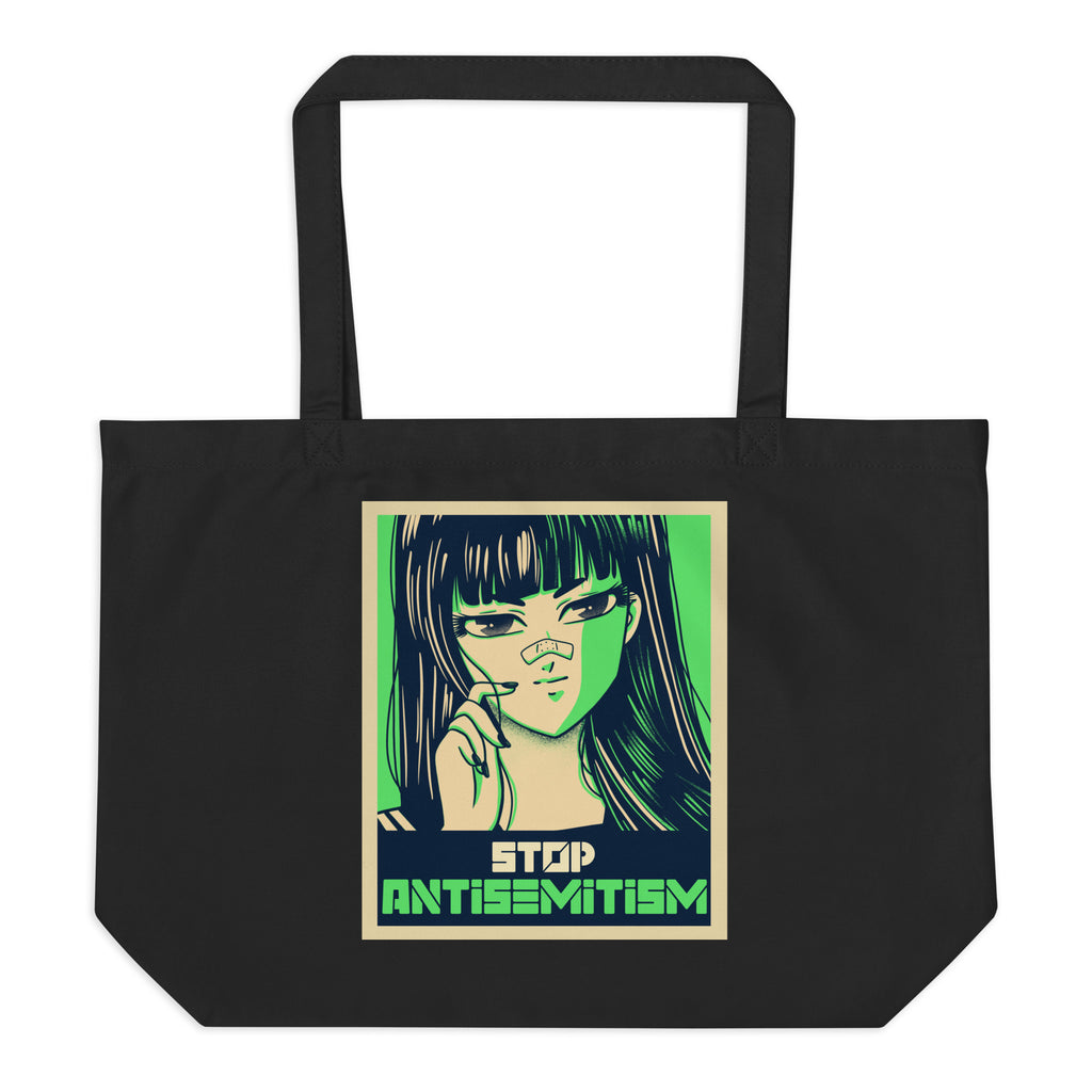 Anime Hero | Antisemitism | Large Organic Tote Bag Jouparty