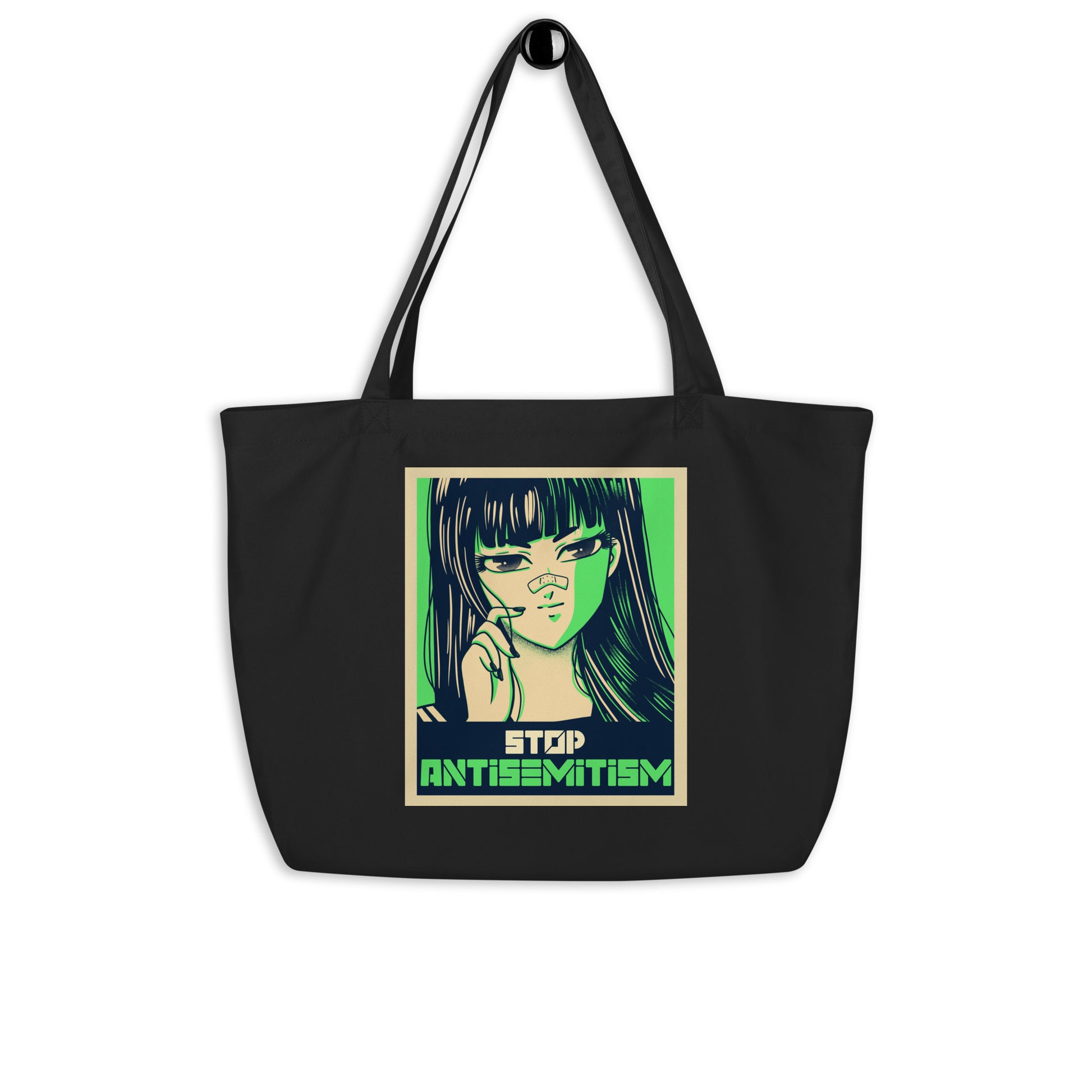Anime Hero | Antisemitism | Large Organic Tote Bag Jouparty