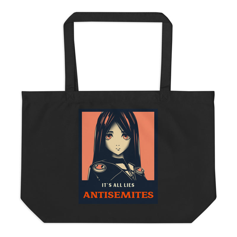 Anime Hero | Antisemitism | Large Organic Tote Bag