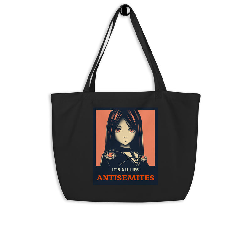 Anime Hero | Antisemitism | Large Organic Tote Bag