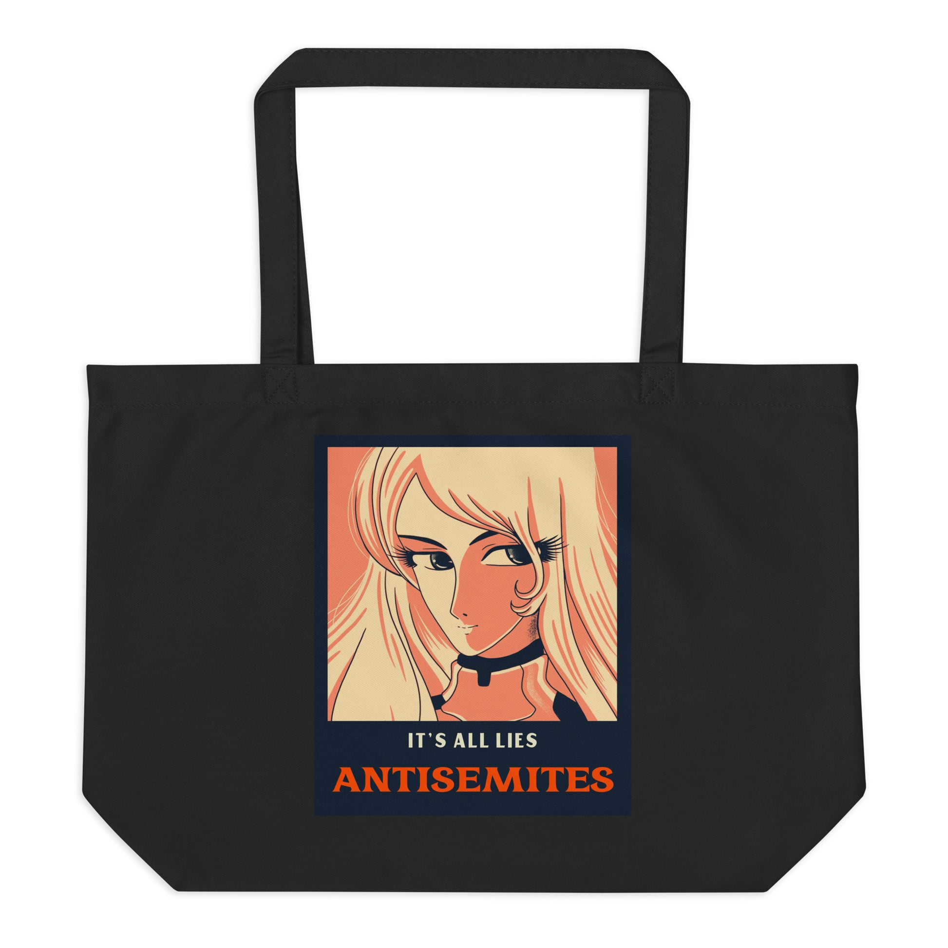 Anime Hero | Antisemitism | Large Organic Tote Bag