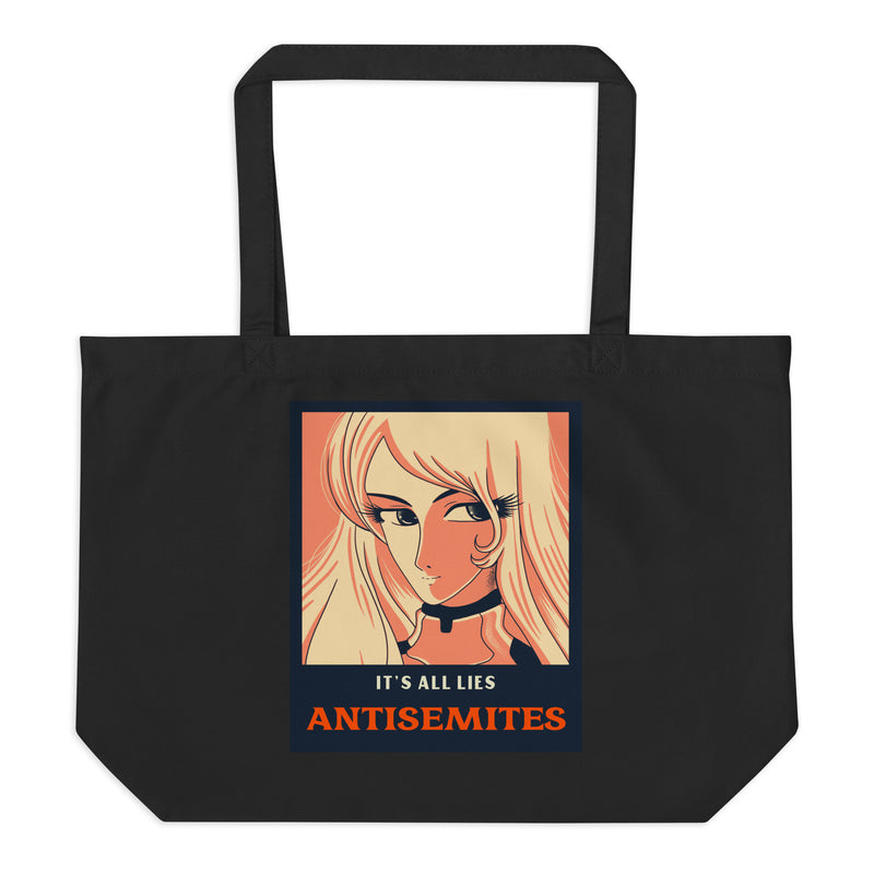 Anime Hero | Antisemitism | Large Organic Tote Bag