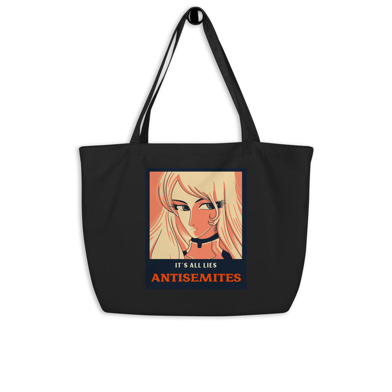 Anime Hero | Antisemitism | Large Organic Tote Bag