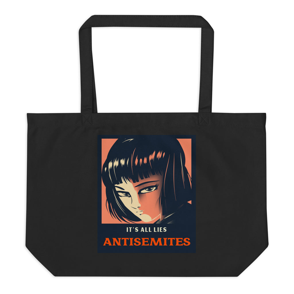 Anime Hero | Antisemitism | Large Organic Tote Bag Jouparty