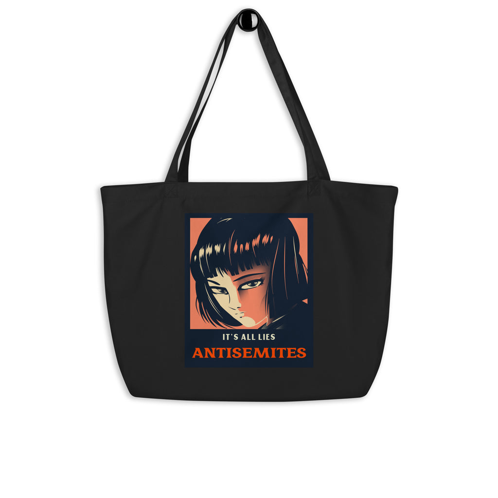 Anime Hero | Antisemitism | Large Organic Tote Bag Jouparty