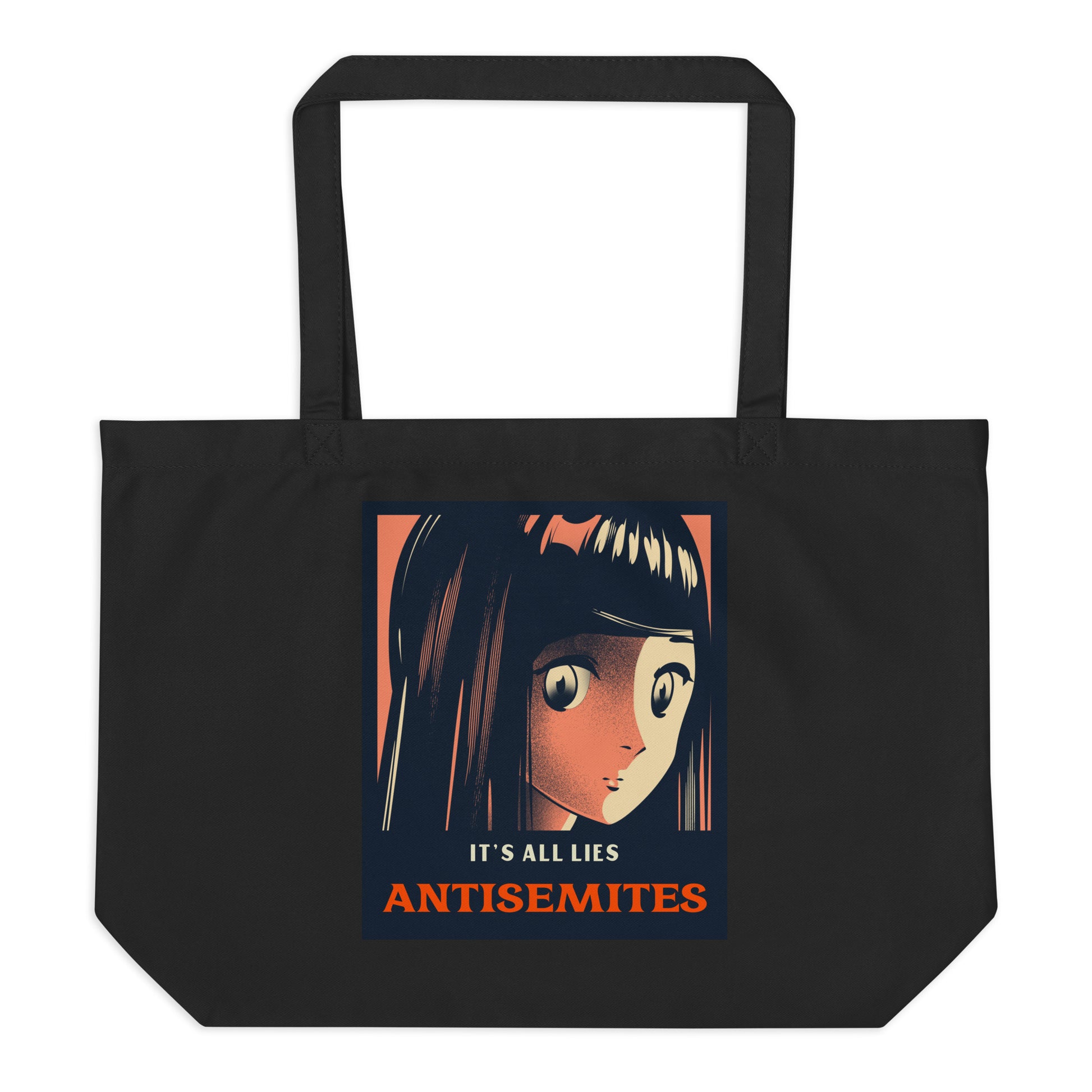 Anime Hero | Antisemitism | Large Organic Tote Bag