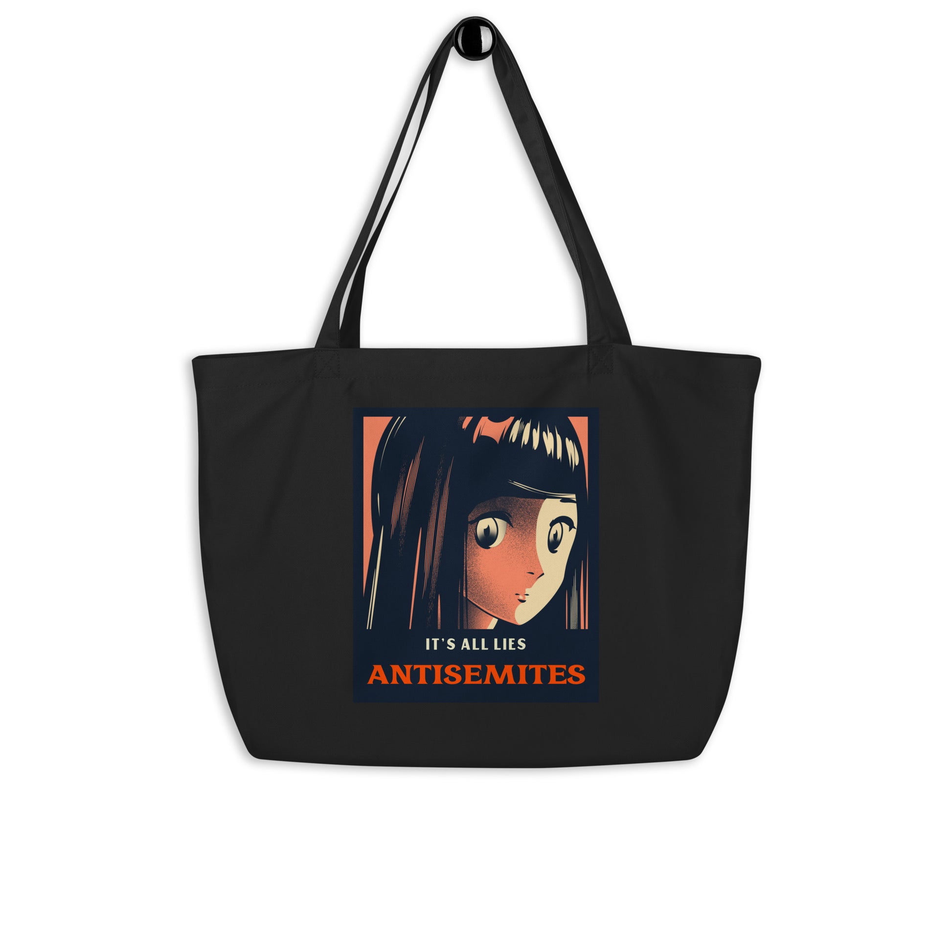 Anime Hero | Antisemitism | Large Organic Tote Bag
