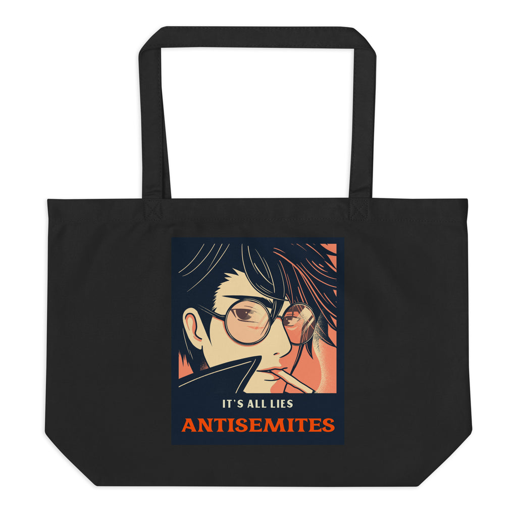 Anime Hero | Antisemitism | Large Organic Tote Bag